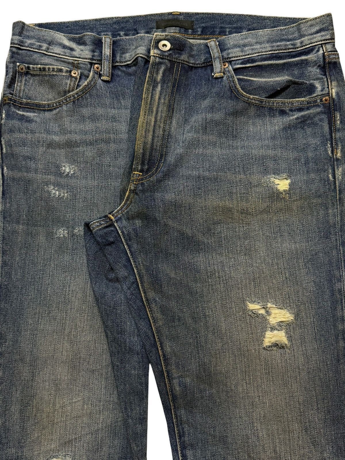 Uniqlo Vintage Y2K Japanese Uniqlo Faded Wash Distress Straight Leg Size US 34 / EU 50 - 3 Thumbnail