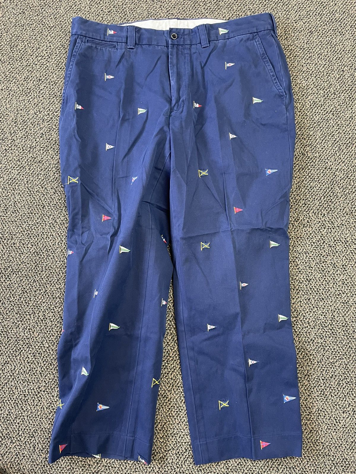 Polo Ralph Lauren × Vintage All Over Embroidered Nautical Flags Flat Front Chino Pant Size US 38 / EU 54 - 3 Thumbnail