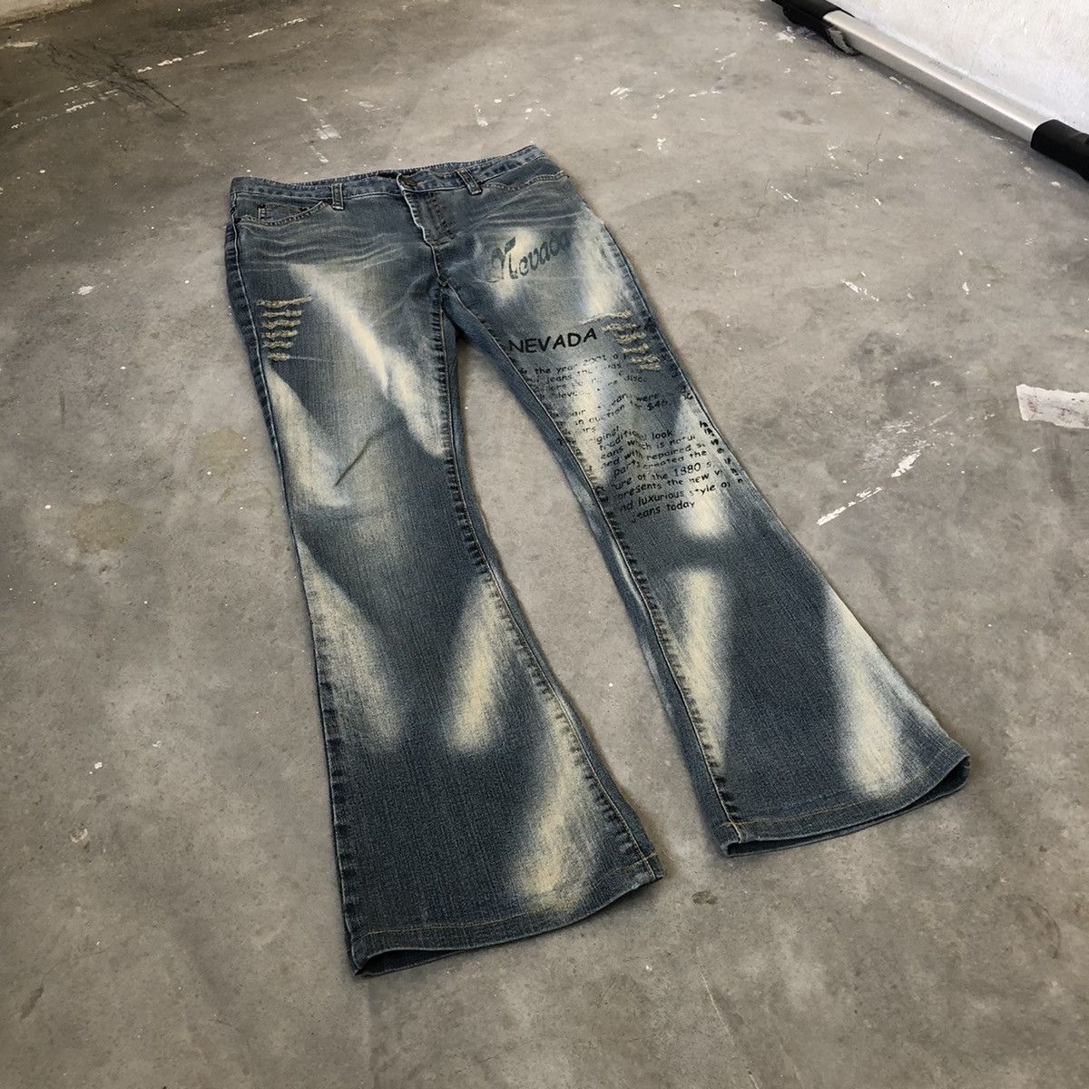 Japanese Brand Vintae Bluejam Poem flare jeans 🍒 Size US 33 - 3 Thumbnail