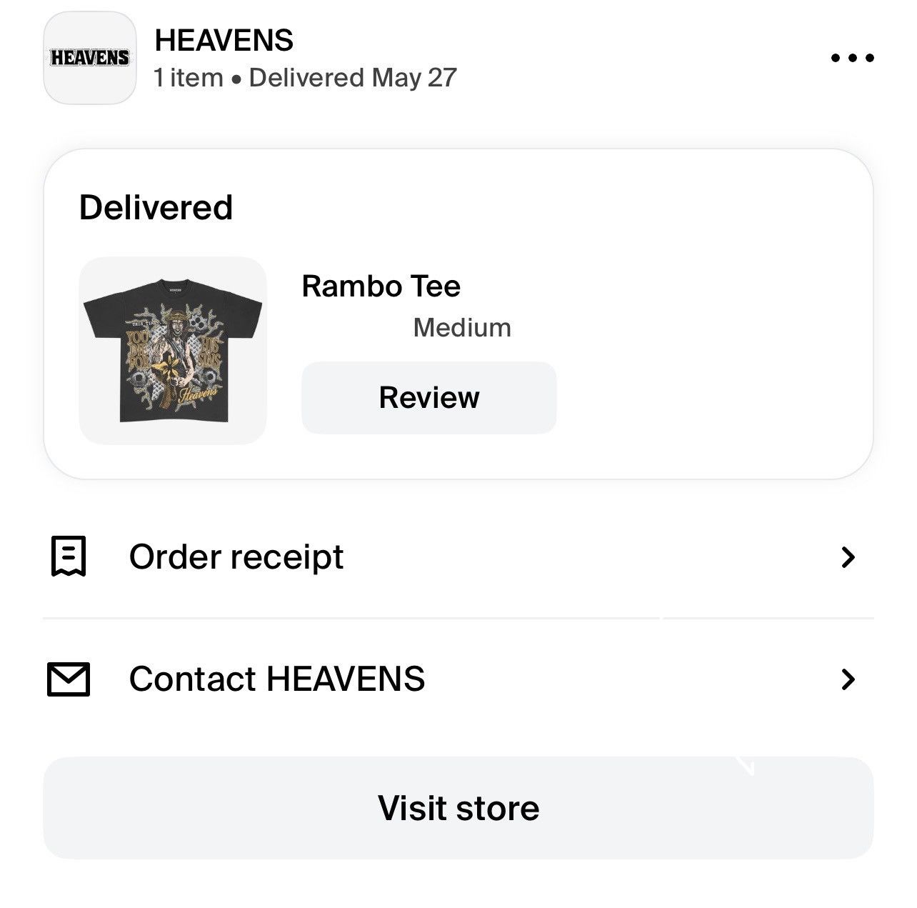 G59 Records HEAVENS.LA - RAMBO TEE (BLACK) MEDIUM Size US M / EU 48-50 / 2 - 3 Thumbnail