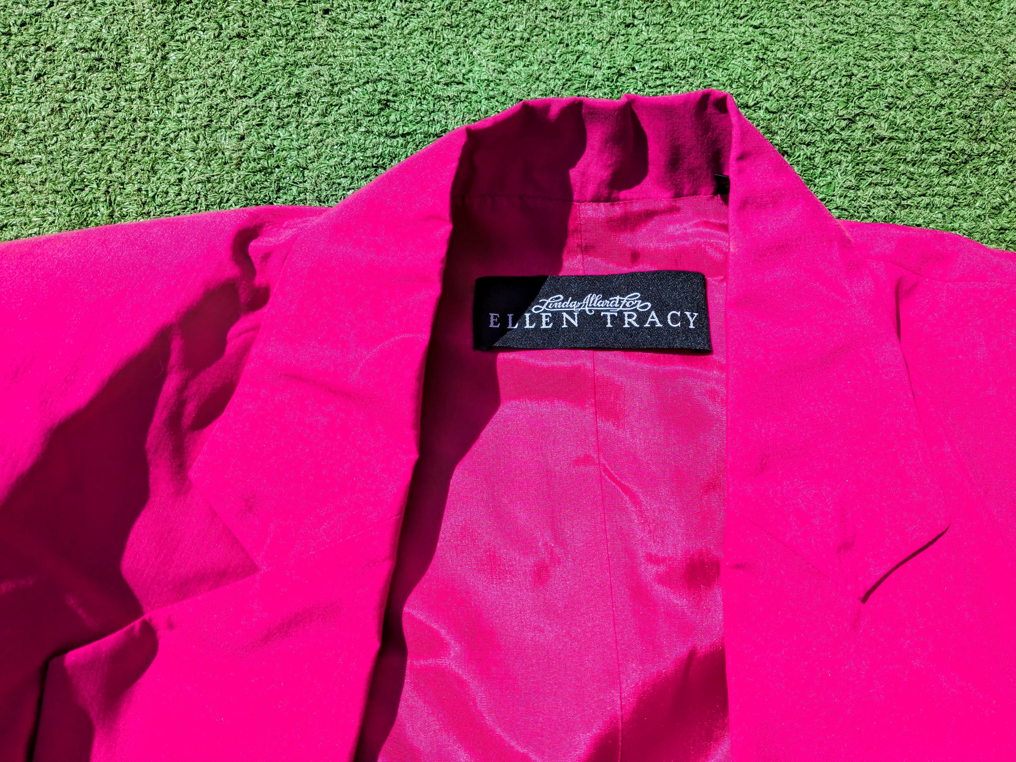Ellen Tracy 1980 VTG Linda Allard/Ellen Tracy Pink Silk Blazer Jacket Size M / US 6-8 / IT 42-44 - 5 Thumbnail