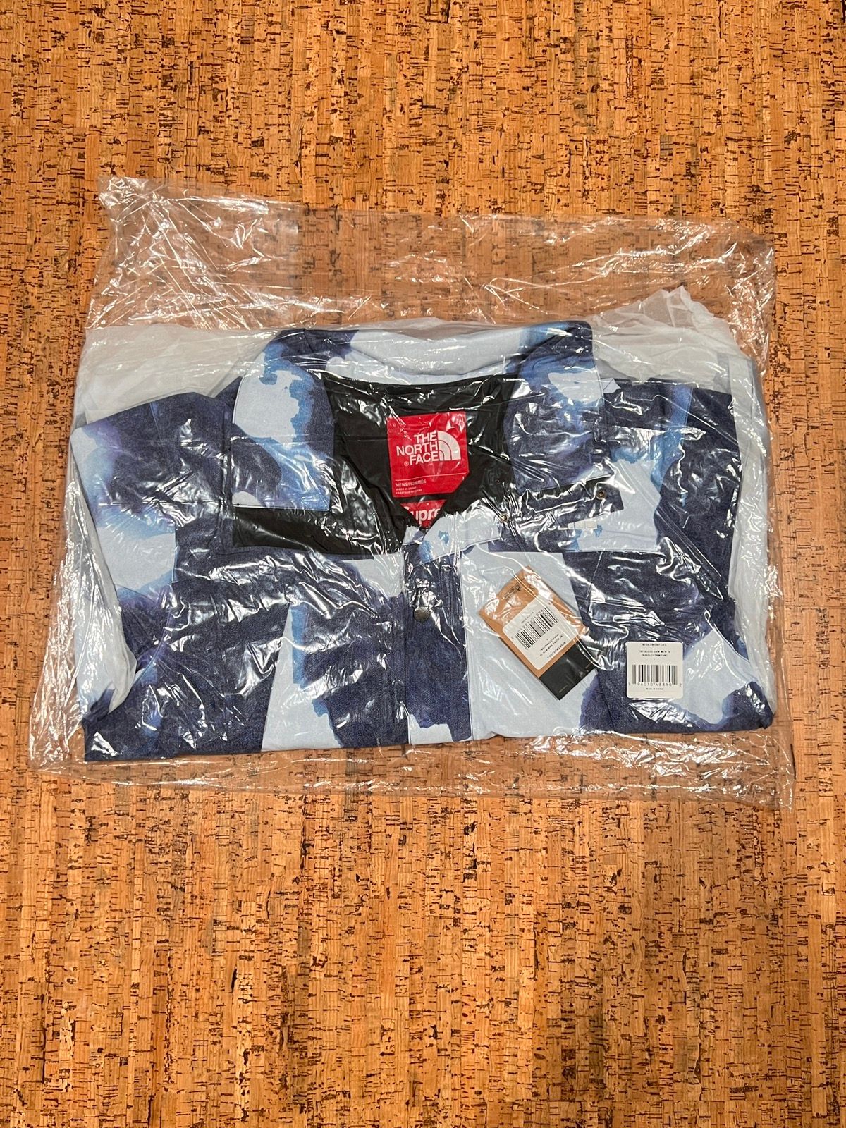 Supreme TNF Bleached Denim Print Nupts FW 21 - Extra Large - Blue