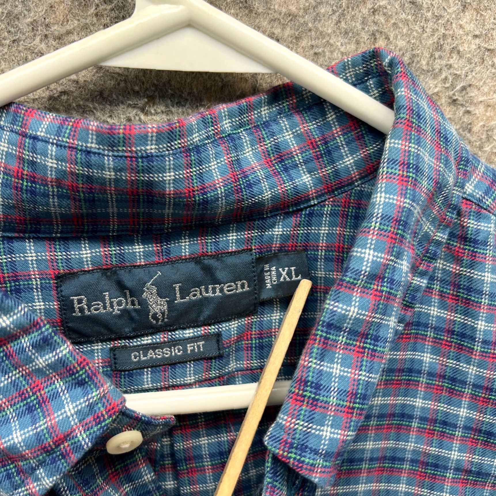 Polo Ralph Lauren VINTAGE Ralph Lauren Shirt Men XL Button-Down Plaid Oxford Classic Fit Blue Size US XL / EU 56 / 4 - 6 Thumbnail