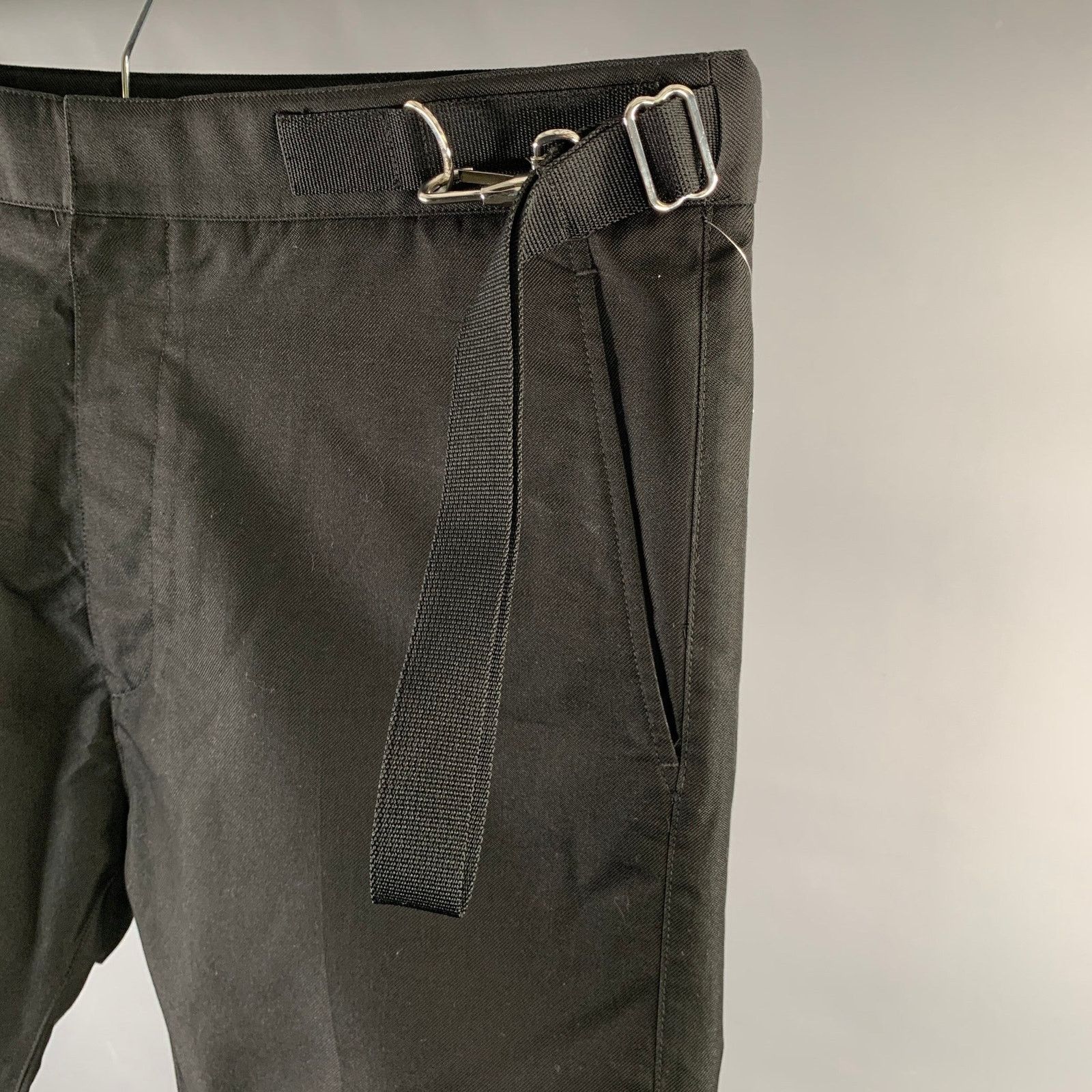 Jil Sander Size 34 Black Cotton Blend Side Strap Casual Pants Size US 34 / EU 50 - 2 Thumbnail