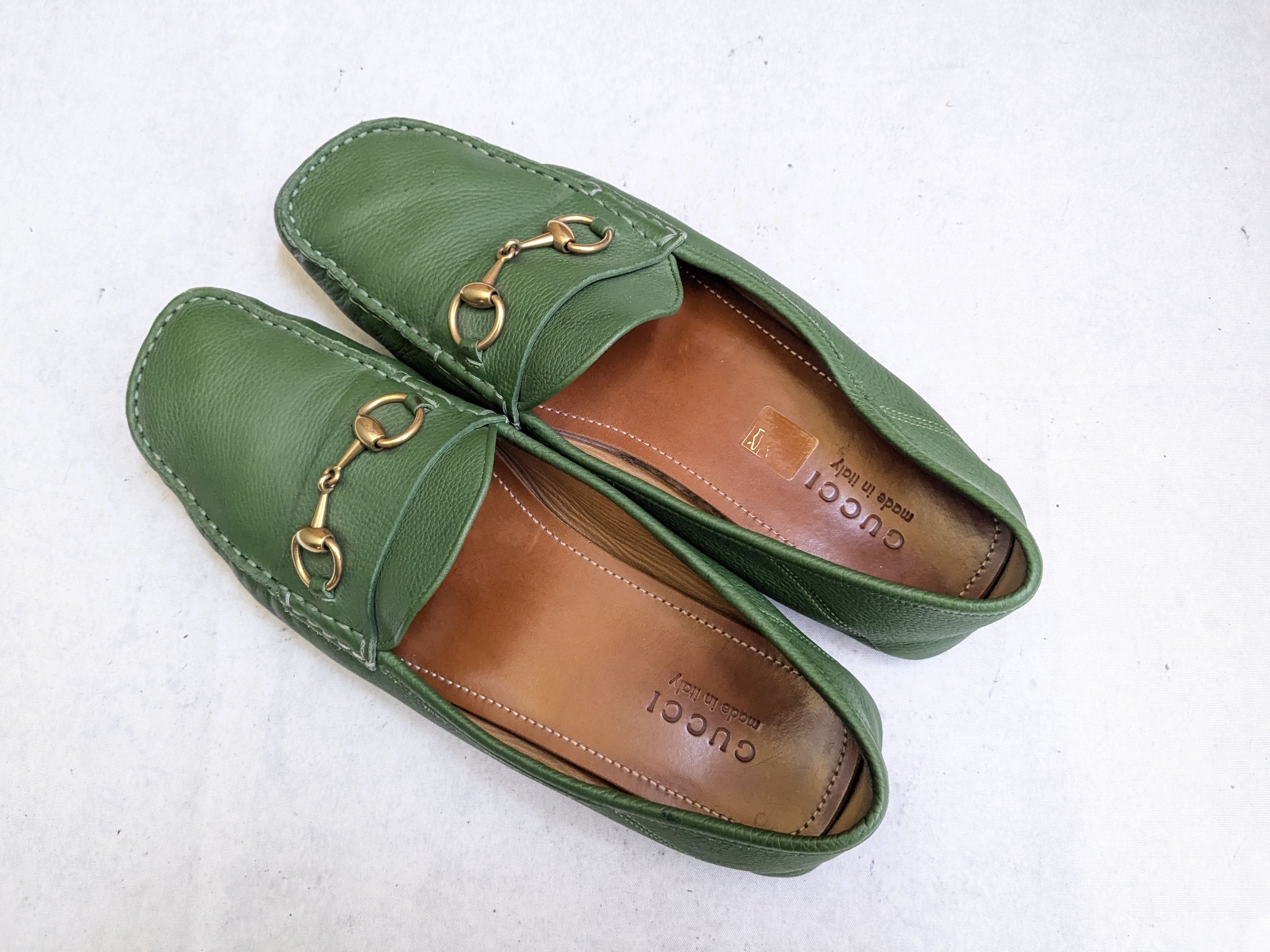 Gucci Gucci Horsebit driving loafers green 12.5 leather Size US 12.5 / EU 45-46 - 13 Thumbnail