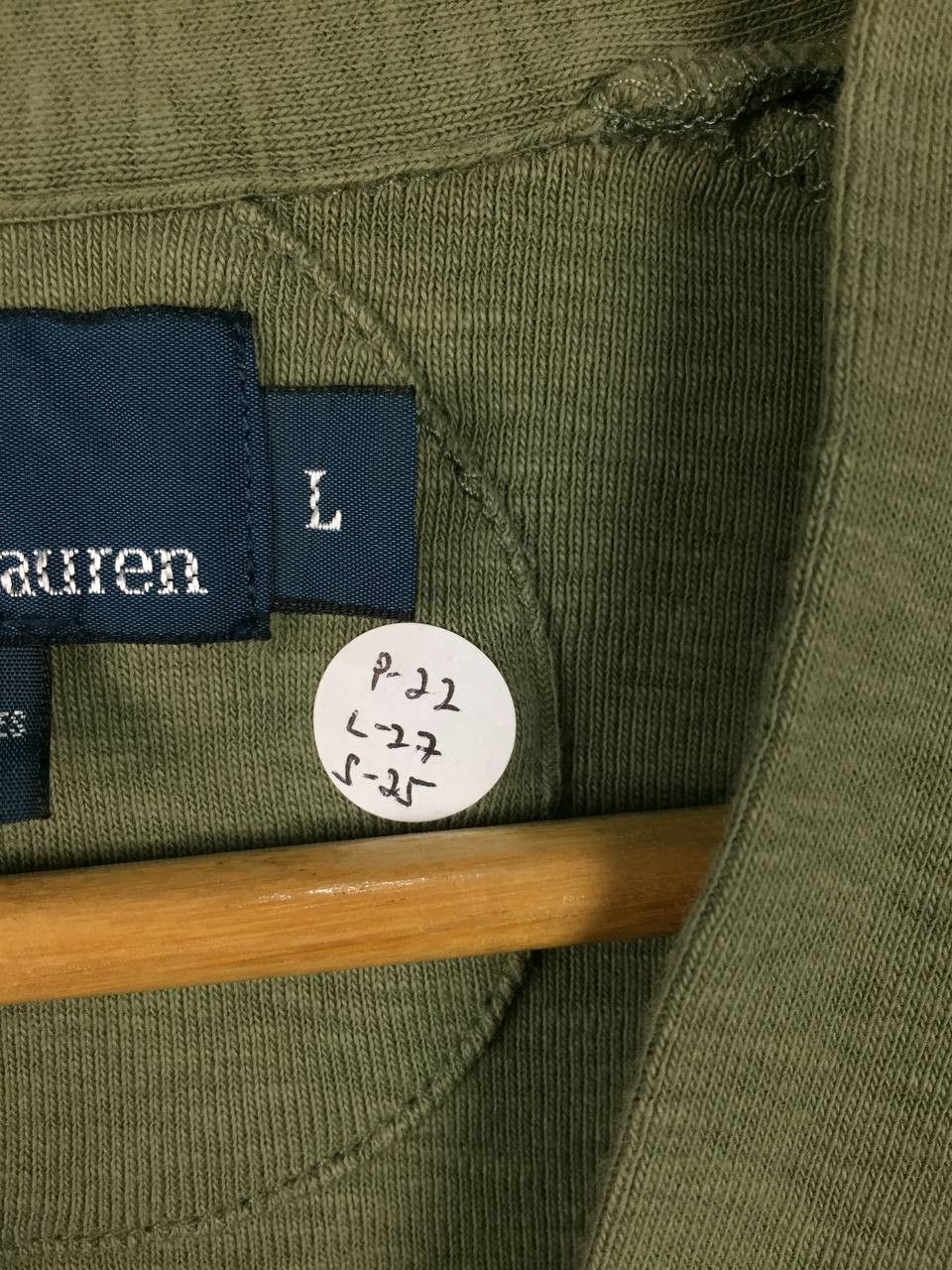 Polo Ralph Lauren Vtg Polo Ralph Lauren Olive Green Cotton V-Neck Cardigan Size US L / EU 52-54 / 3 - 10 Thumbnail