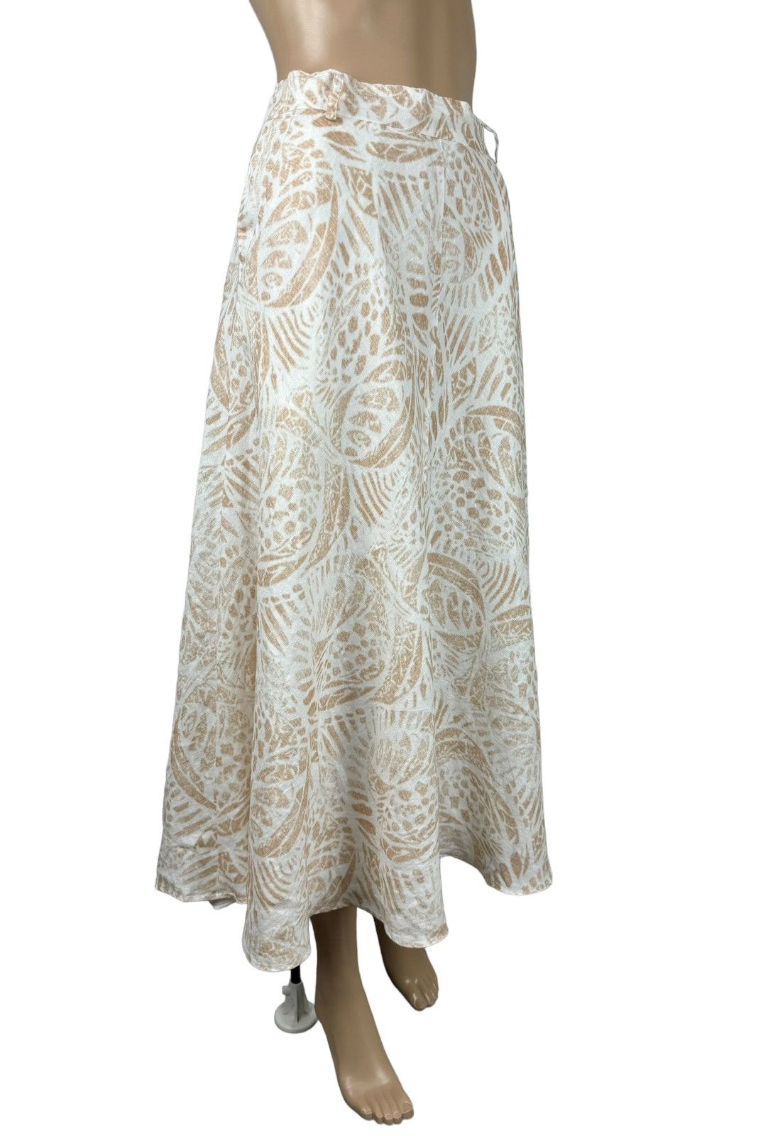 Designer Hemisphere Maxi Long Skirt Pleated Linen Printed size M Size 26" / US 2 / IT 38 - 2 Thumbnail