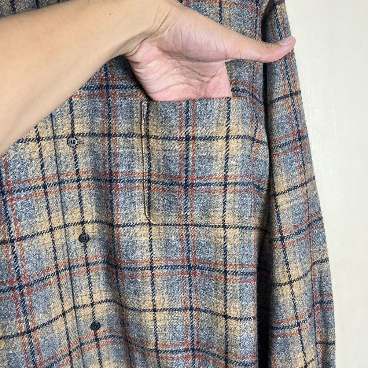 Y's for Men Y's For Men by Yohji Yamamoto Lane Wool Long Sleeve Shirt Size US S / EU 44-46 / 1 - 7 Thumbnail
