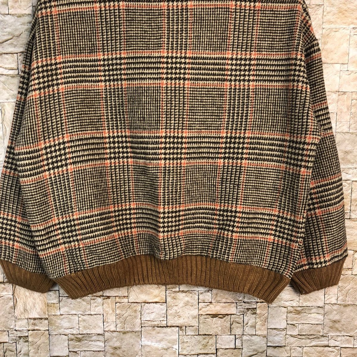 Homespun Knitwear × Japanese Brand Spray Premieum Brown Checkred Knitwear #A902 Size S / US 4 / IT 40 - 6 Thumbnail