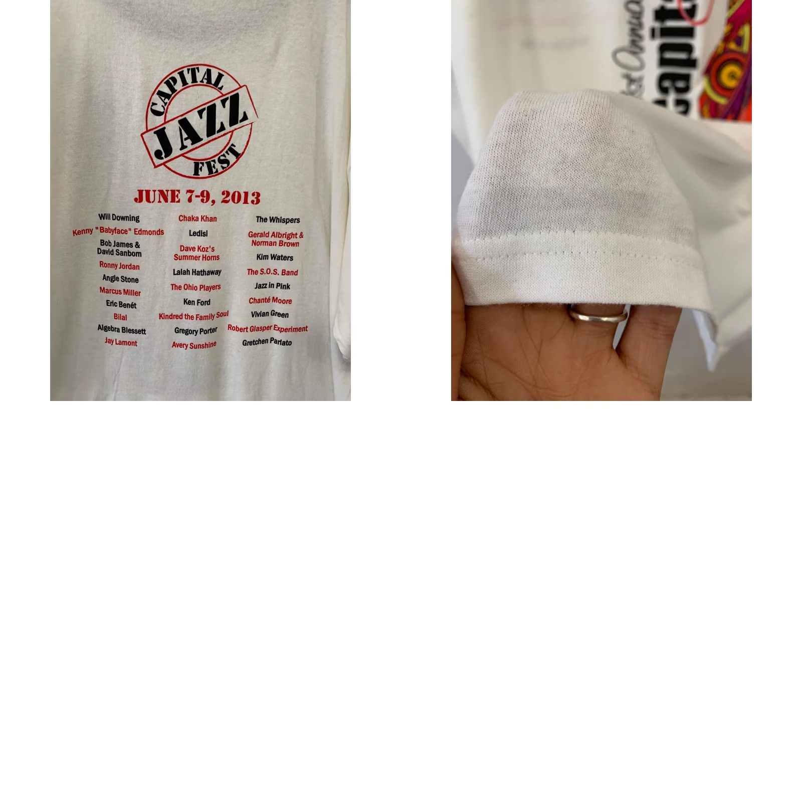 Anvil VINTAGE Capital Jazz Fest Ringer T-Shirt 21st Annual XXL White Black Anvil Men T-Shirt Jazz Size US XXL / EU 58 / 5 - 9 Thumbnail