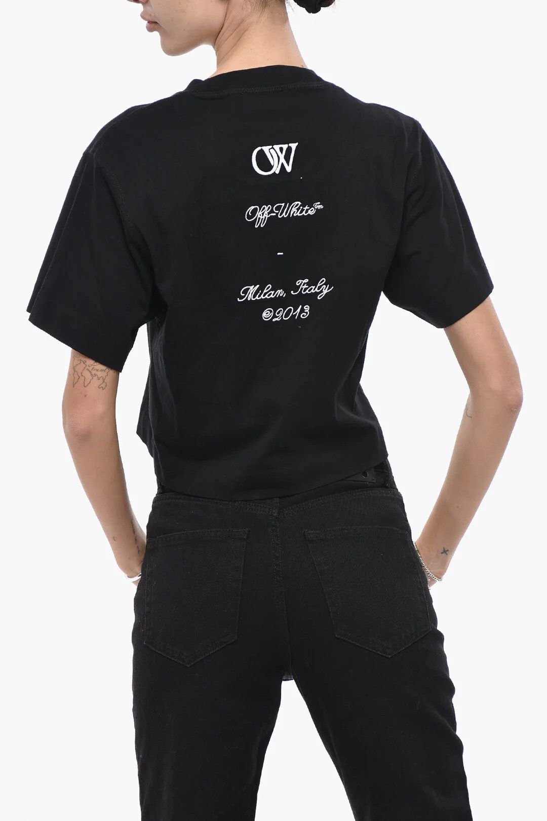 Off-White og1mm0426 Crop T-Shirtt in Black Size L / US 10 / IT 46 - 2 Thumbnail