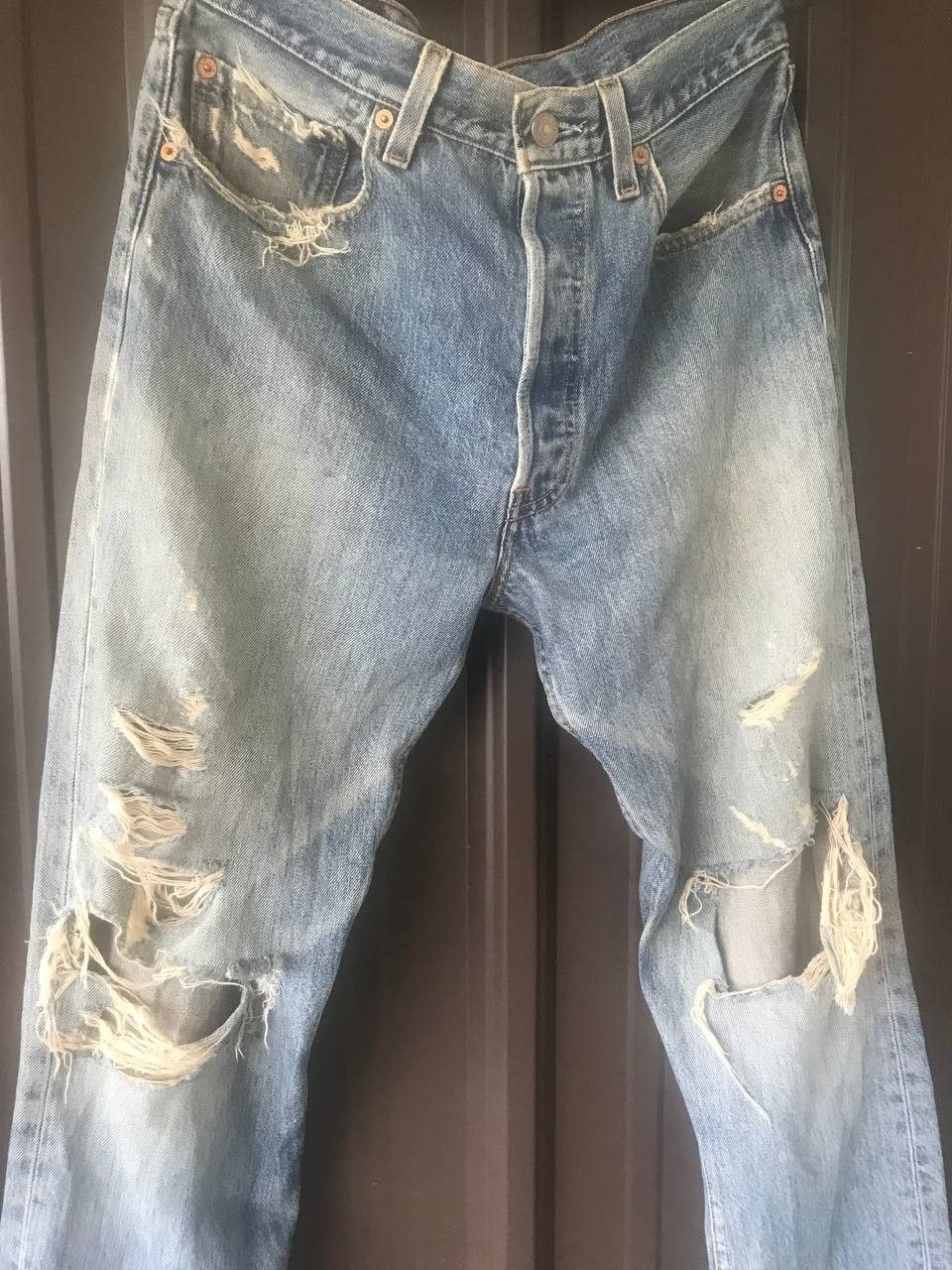 Kapital Vintage 90s Levis 501 #553 Ripped Distressed Jeans Size US 31 - 1 Thumbnail