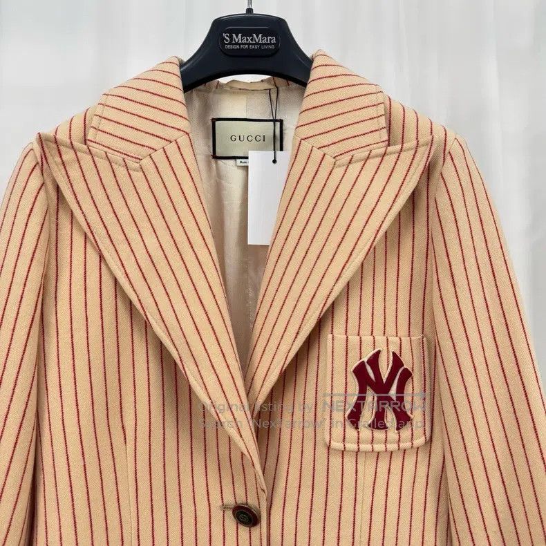 Gucci Gucci MLB co-branded embroidered striped woollen suit jack Size S / US 4 / IT 40 - 3 Thumbnail