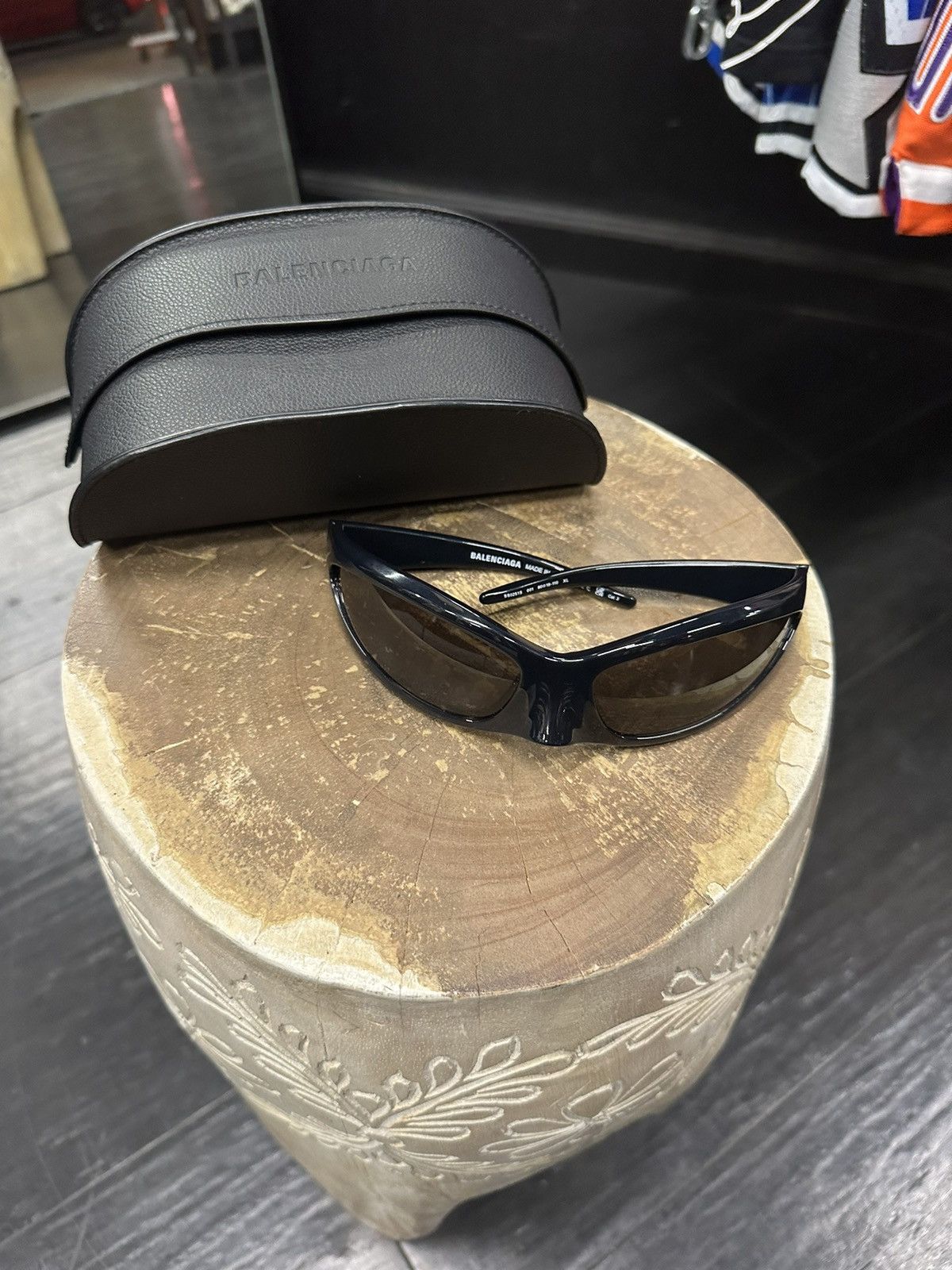 image of Balenciaga Skin Cat Sunglasses in Black, Men's