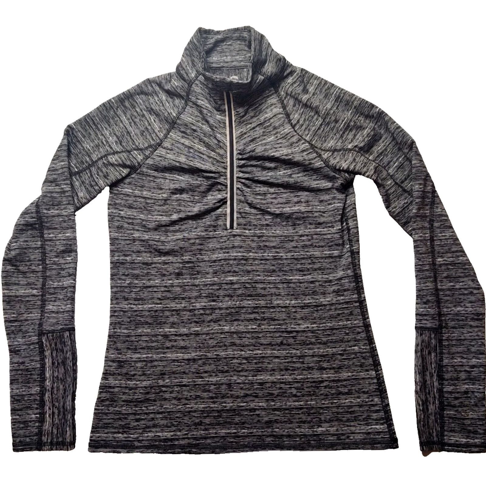 Vintage 90 Degree Women Small 1/2 Zip Gray Thumbholes Pullover Performance Shirt Size S / US 4 / IT 40 - 2 Thumbnail