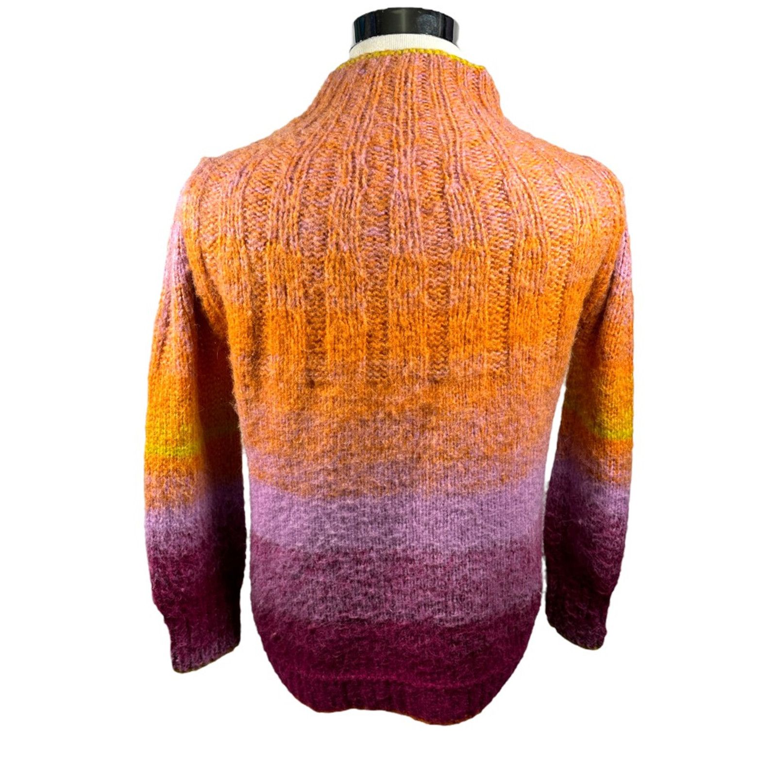 Anthropologie Anthropologie Womens Sweater Orange Pink Ombre Chunky XXS Size XXS / US 00 / IT 34 - 2 Thumbnail