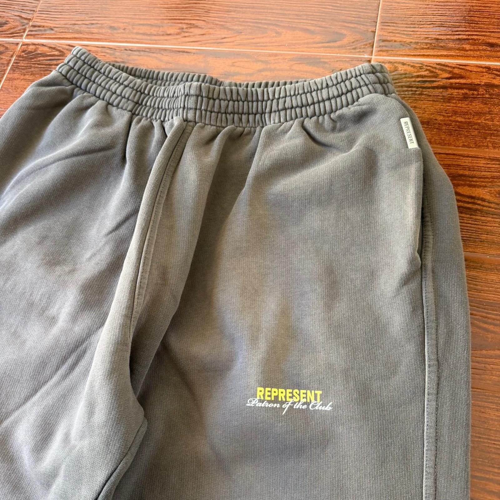 Represent Clo. Washed Olive Patron of the Club Logo Sweatpants Size US 32 / EU 48 - 6 Thumbnail