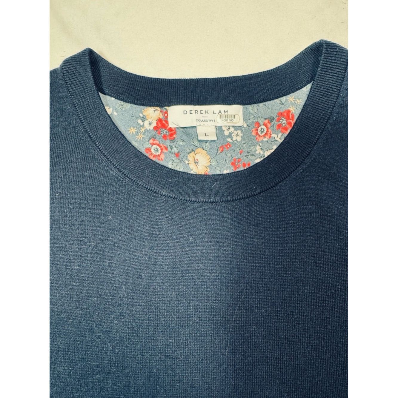Derek Lam 10 Crosby Derek Lam Navy Floral Back Wool Blend Sweater Size L Size L / US 10 / IT 46 - 7 Thumbnail