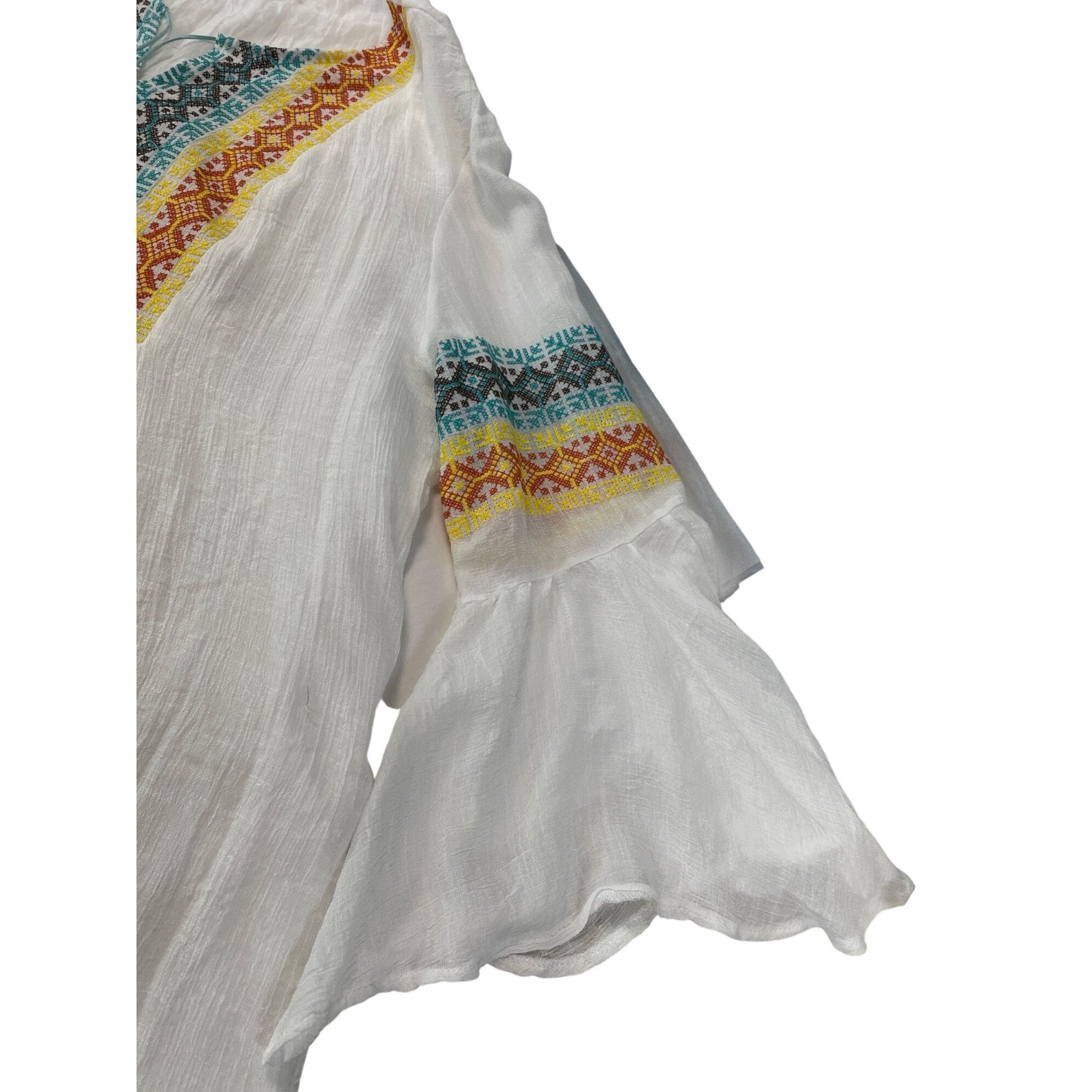 Other Kaktus womans embroided white blue boho tunic fairy bell sle Size M / US 6-8 / IT 42-44 - 7 Thumbnail
