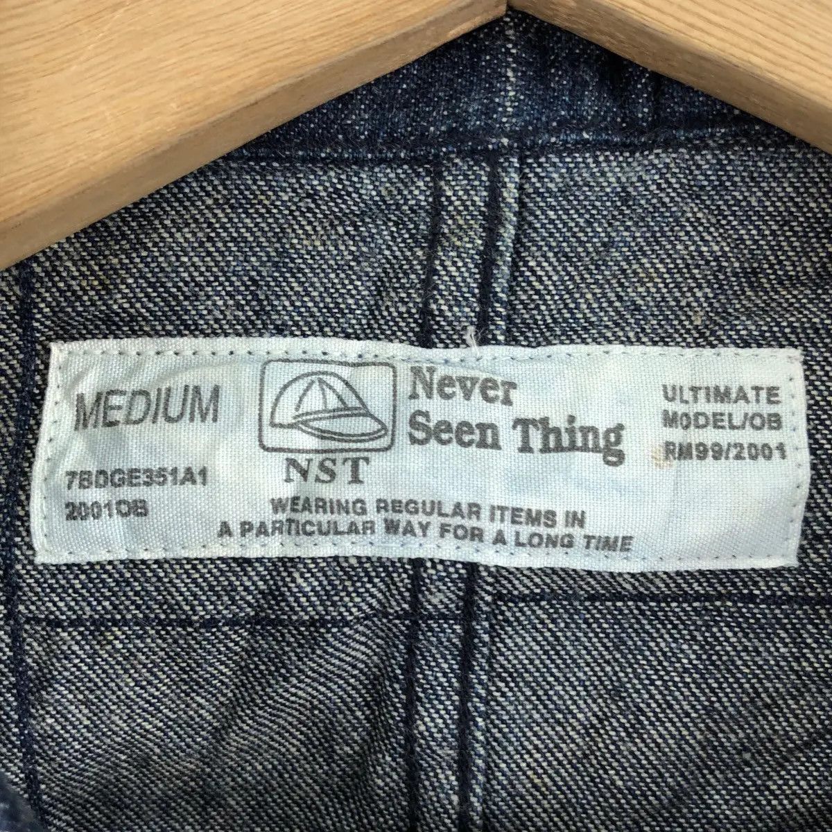 Vintage Vtg NEVER SEEN THING Hickory Sashiko Denim Jeans Jacket Size US M / EU 48-50 / 2 - 7 Thumbnail