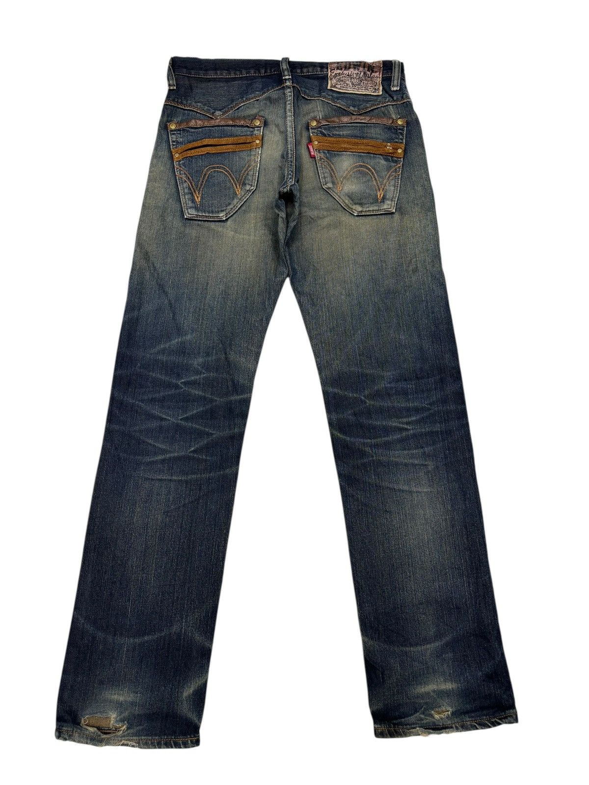 Kapital 🔥EDWIN EXCLUSIVE VINTAGE RUSTY MUD WASH DISTRESS DENIM JEAN Size US 34 / EU 50 - 1 Thumbnail