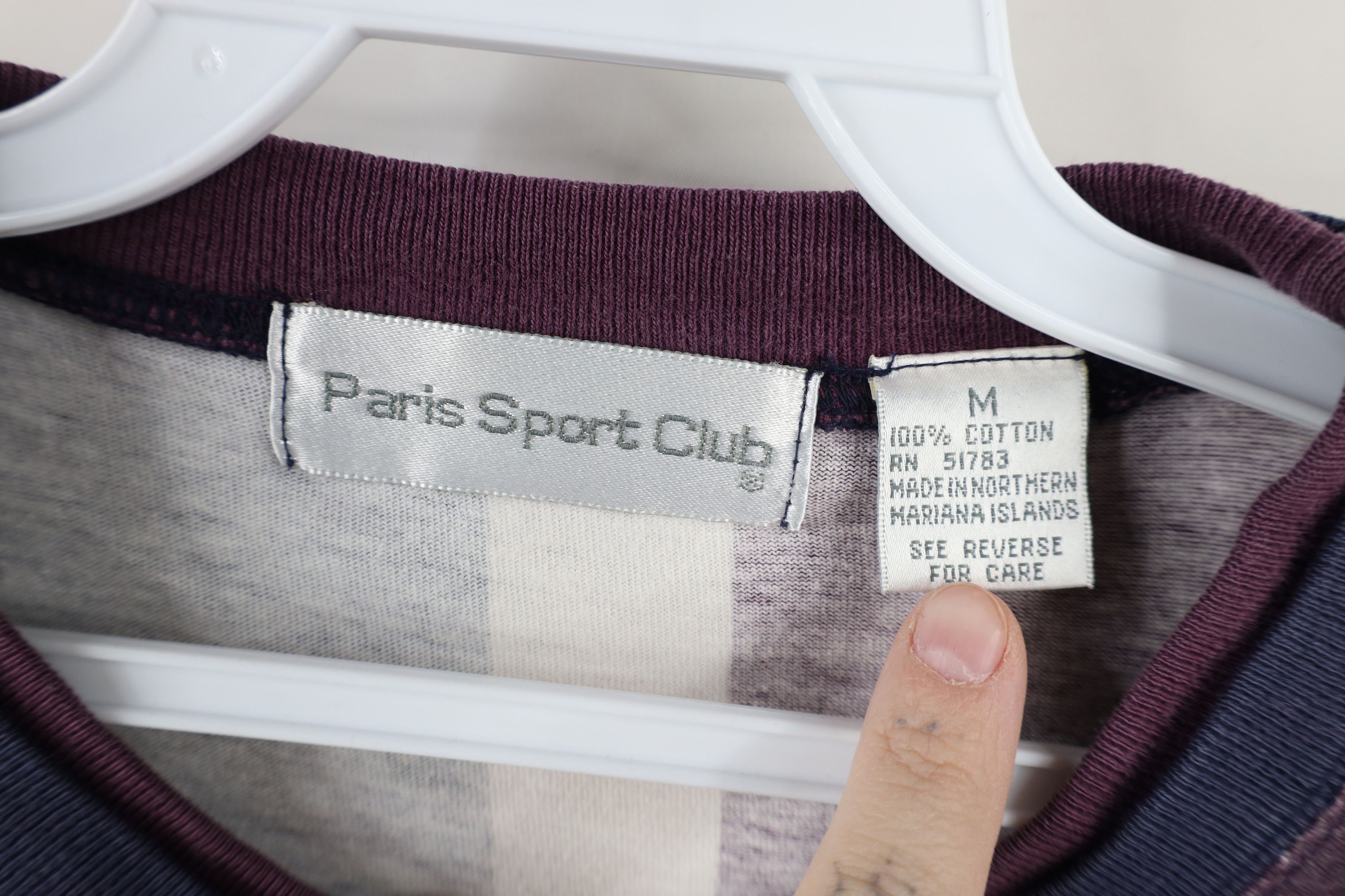 Vintage Vintage 90s Streetwear Paris Sport Club 3/4 Sleeve T-Shirt Size US M / EU 48-50 / 2 - 9 Thumbnail