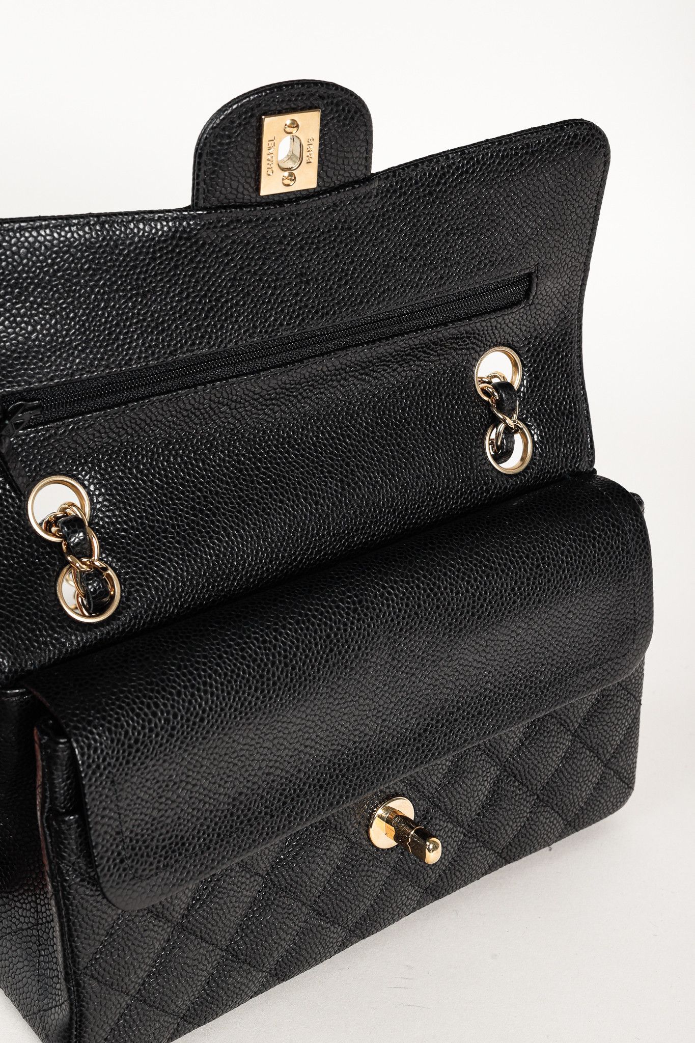 Chanel Chanel Small Black Caviar Classic Double Flap Bag Size ONE SIZE - 11 Thumbnail