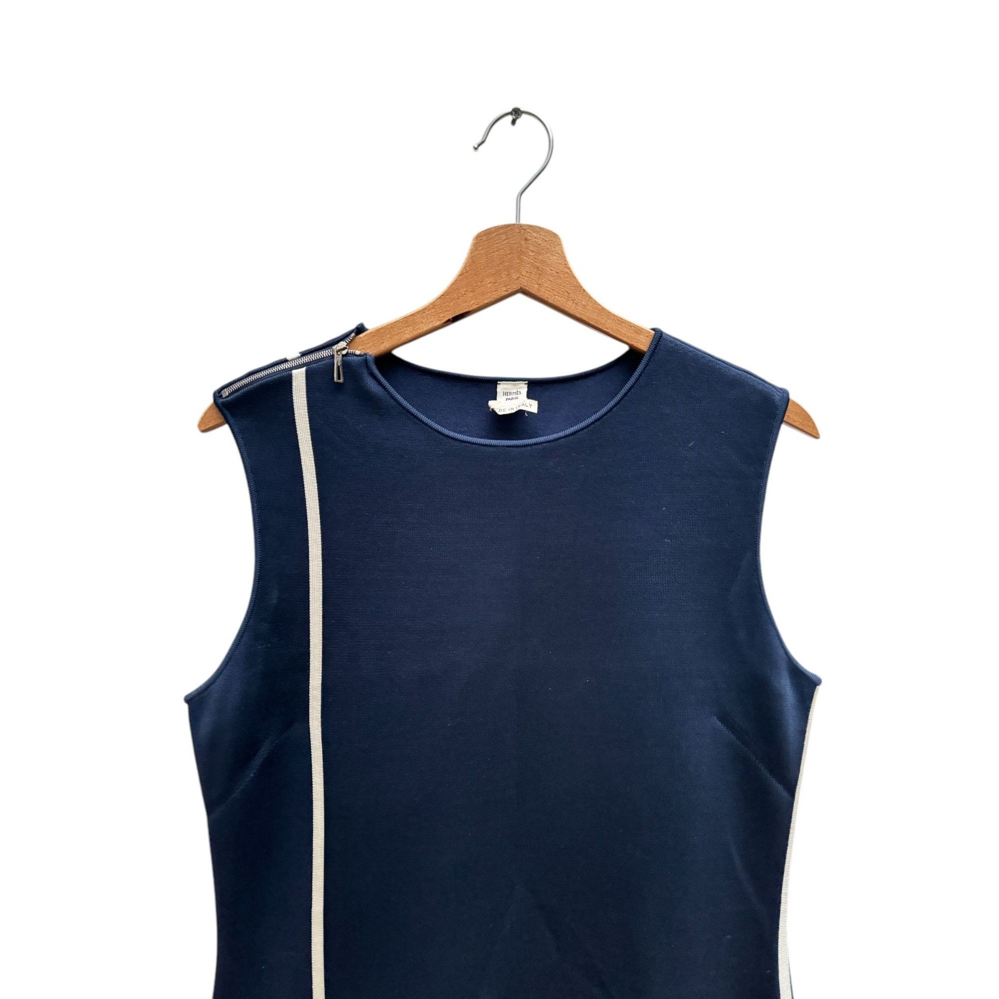 Hermes Navy Silk Dress Size M / US 6-8 / IT 42-44 - 3 Thumbnail