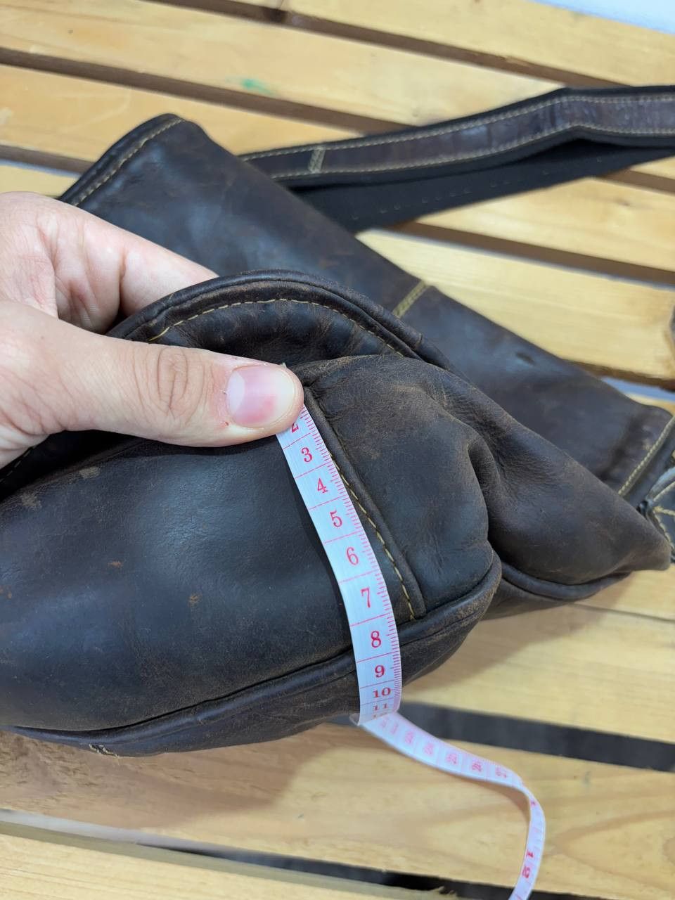 Handmade Handmade Diesel style Leather Y2K Vintage Fade Bag Size ONE SIZE - 11 Thumbnail