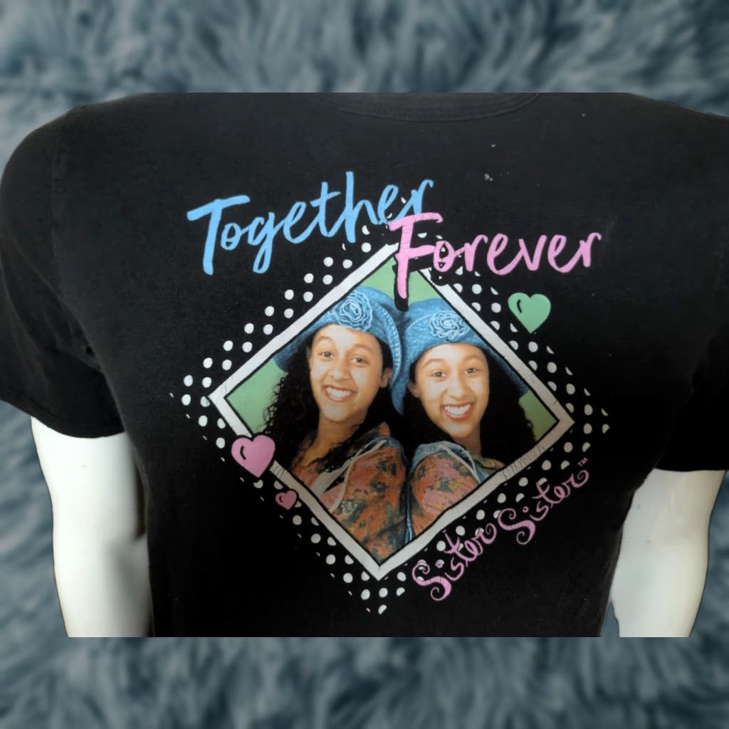 Vintage VINTAGE Sister Sister Shirt Adult XS Black 90s T Shirt Size US XS / EU 42 / 0 - 1 Thumbnail