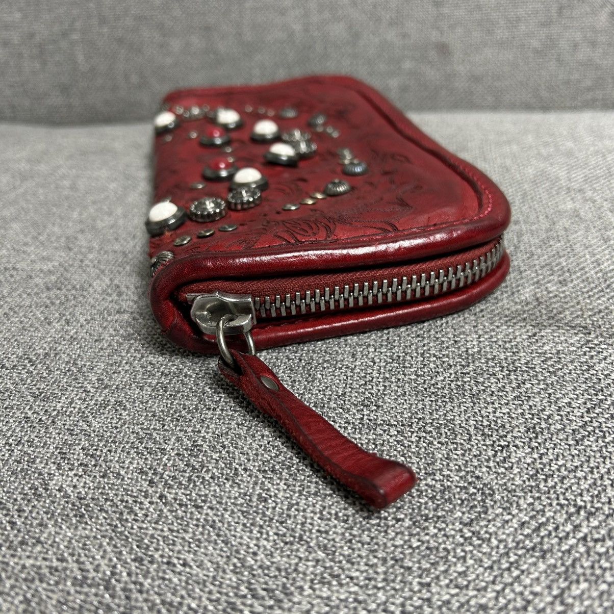 Campomaggi Campomaggi “Siena” Red Leather Wallet With Studs Size ONE SIZE - 4 Thumbnail