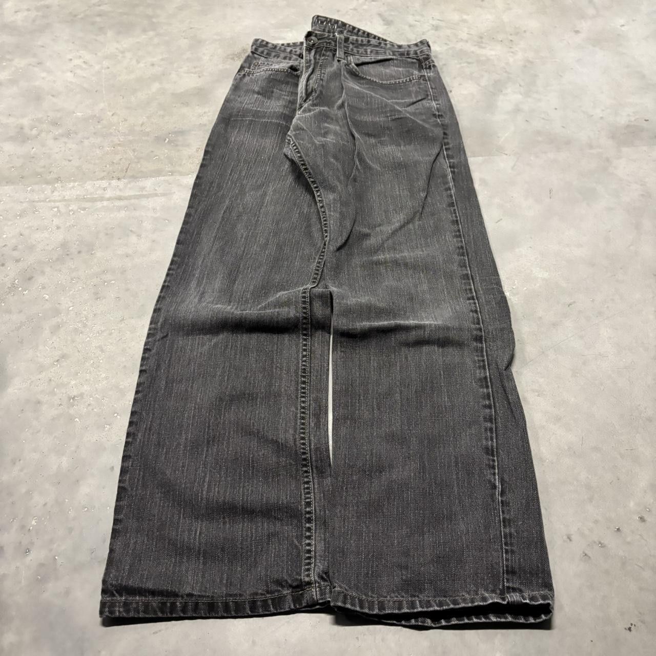 Japanese Brand × Vintage Crazy Vintage Y2K/2000s Grunge Faded Black Denim Jeans! Size US 32 / EU 48 - 3 Thumbnail