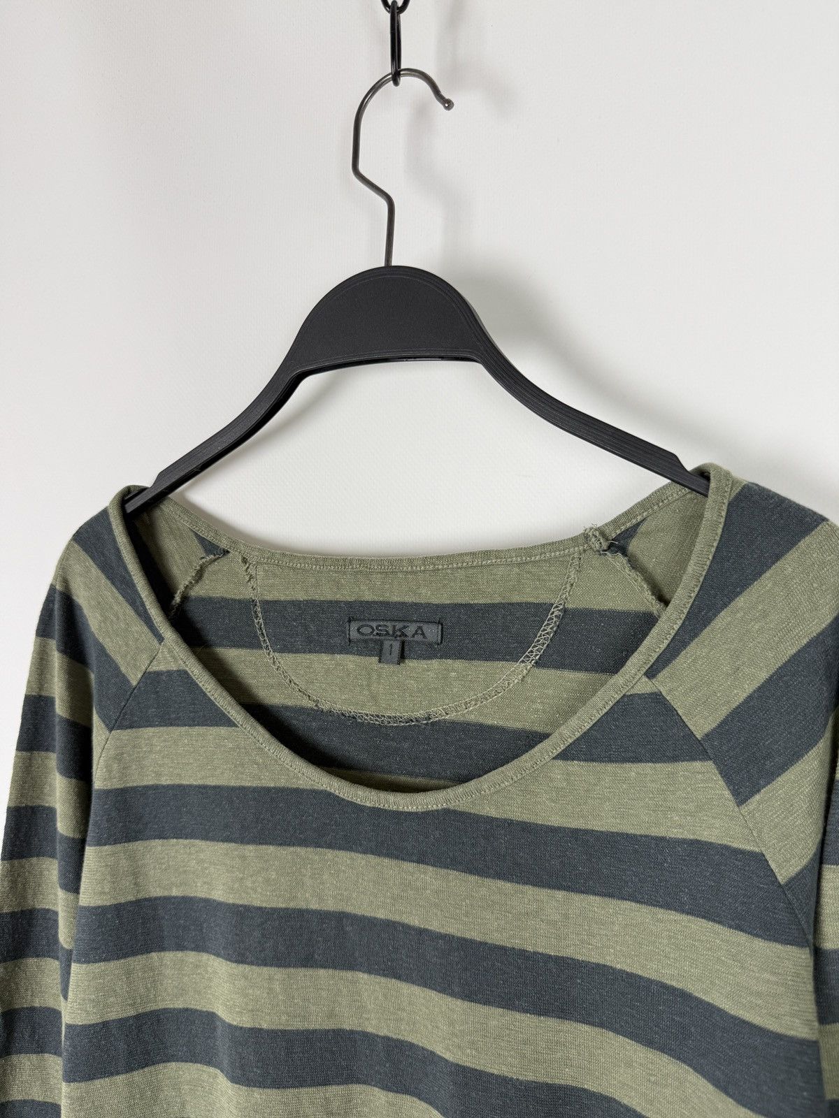 OSKA OSKA Green Stripe Hemp Cotton Scoop Neck 3/4 Sleeve Shirt Size S / US 4 / IT 40 - 4 Thumbnail