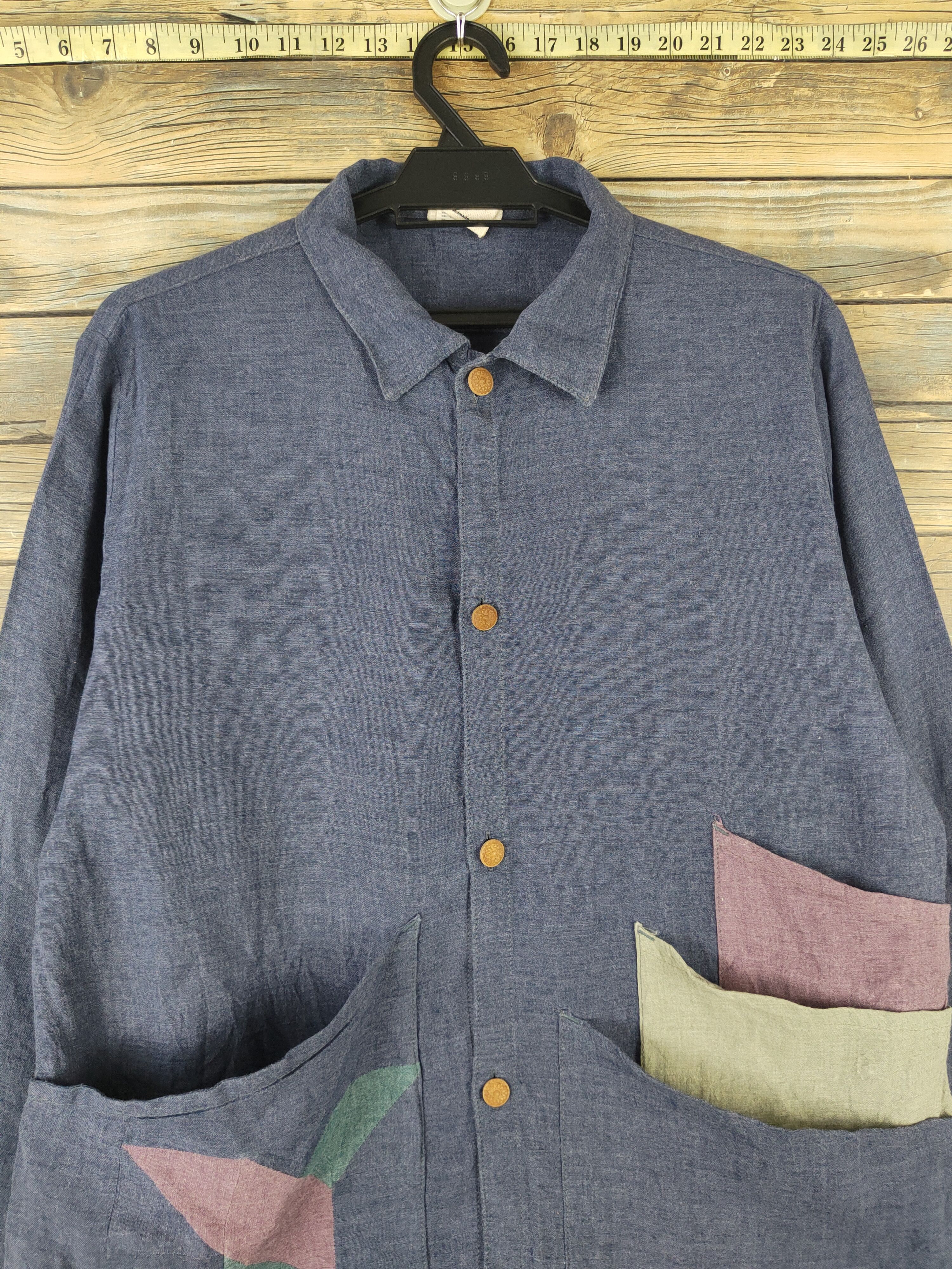 Japanese Brand DL Hug Blue Button Ups Shirts #1470 Size L / US 10 / IT 46 - 2 Thumbnail