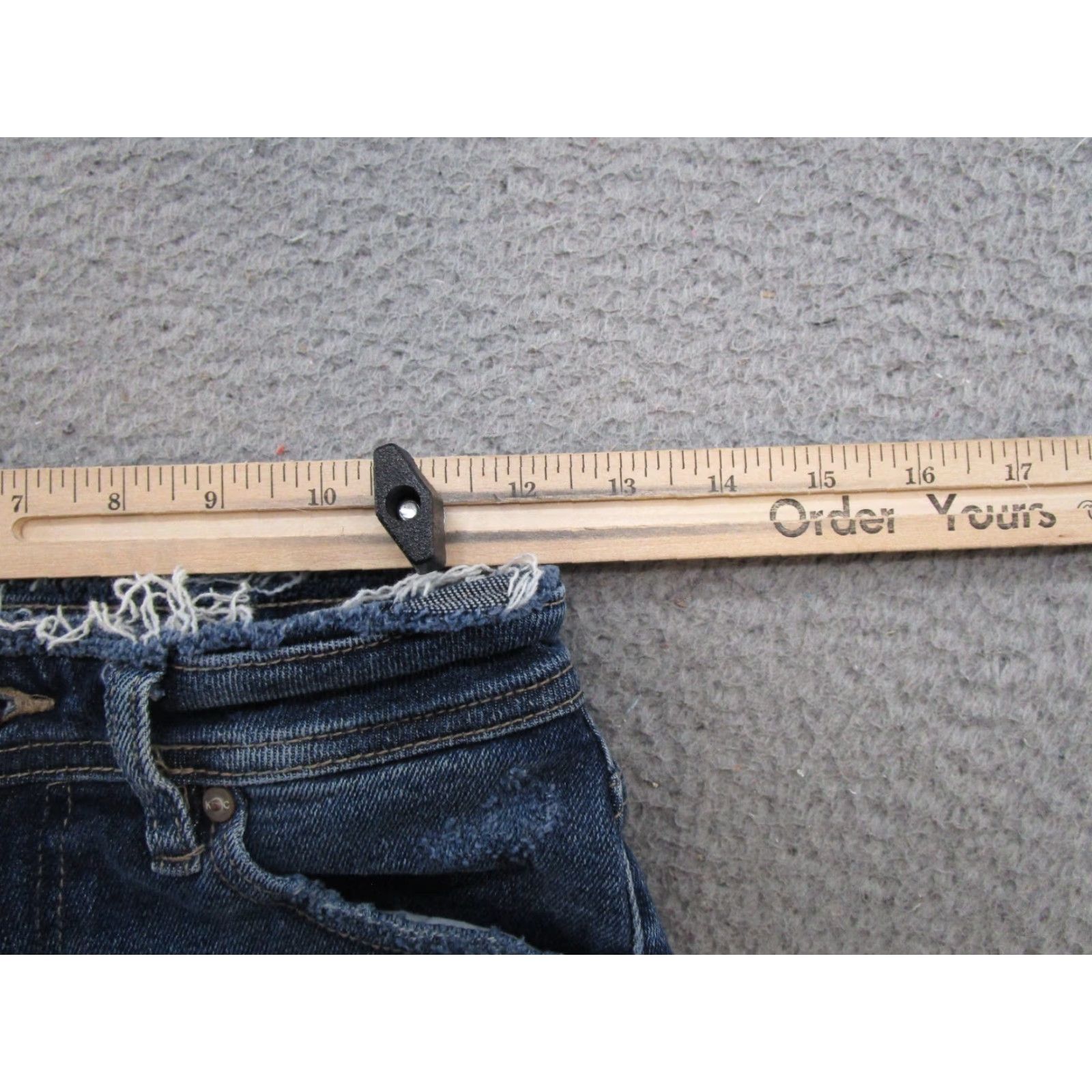 Vintage Kancan Maurices Women's Blue Distressed Denim Straight Leg Jeans Size 23 Size 40" / US 18 - 6 Thumbnail