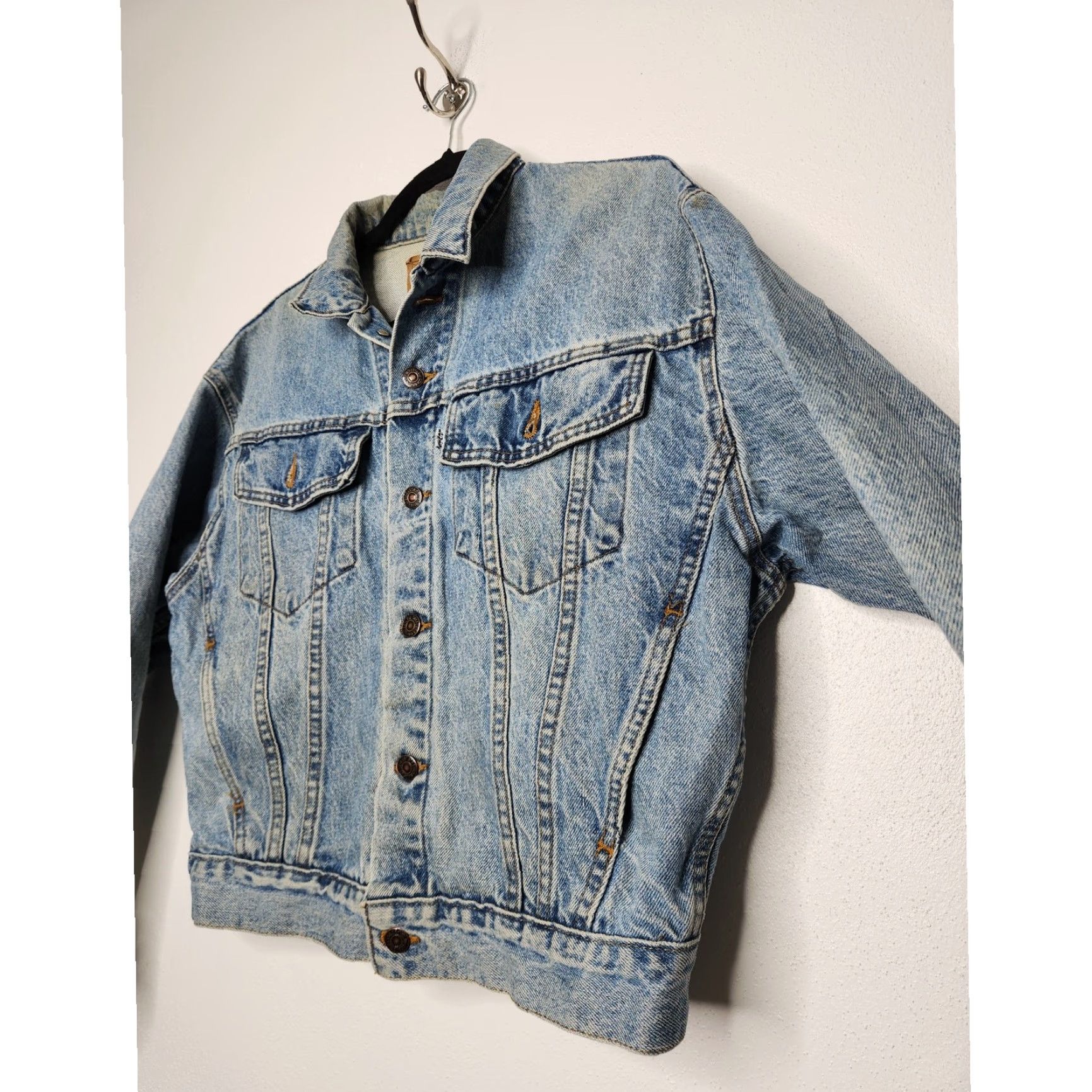 Levi's VINTAGE Levi's Denim Coat Jacket Womens L 16/18 White Tab Distressed Beauty Denim Jacket Womens Large Classic Coat Size L / US 10 / IT 46 - 5 Thumbnail