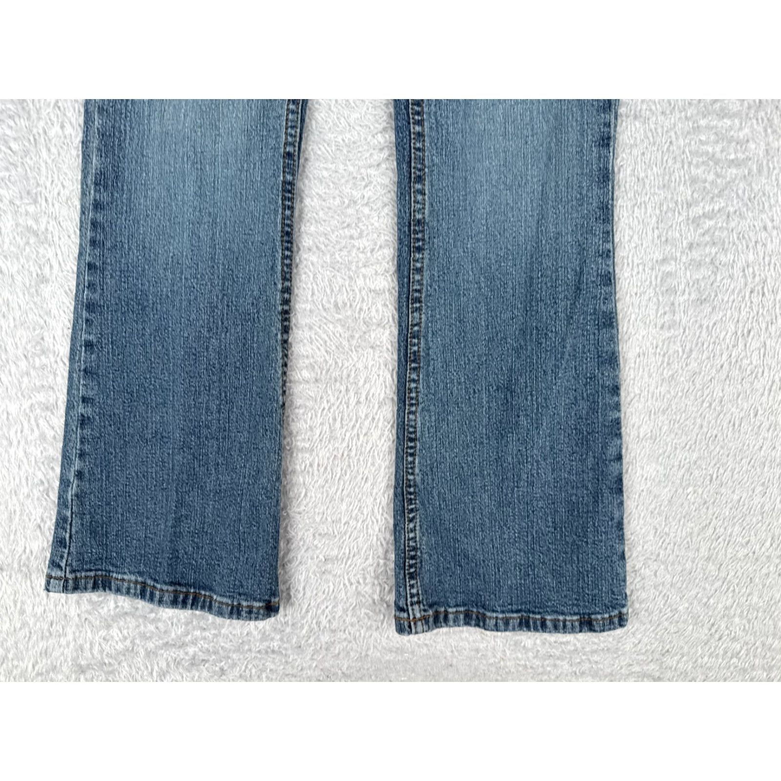 Vintage LEI Jeans Juniors 5 Blue Denim Flared Low Rise Cotton Blend 27x30 Size 27" / US 4 / IT 40 - 2 Thumbnail