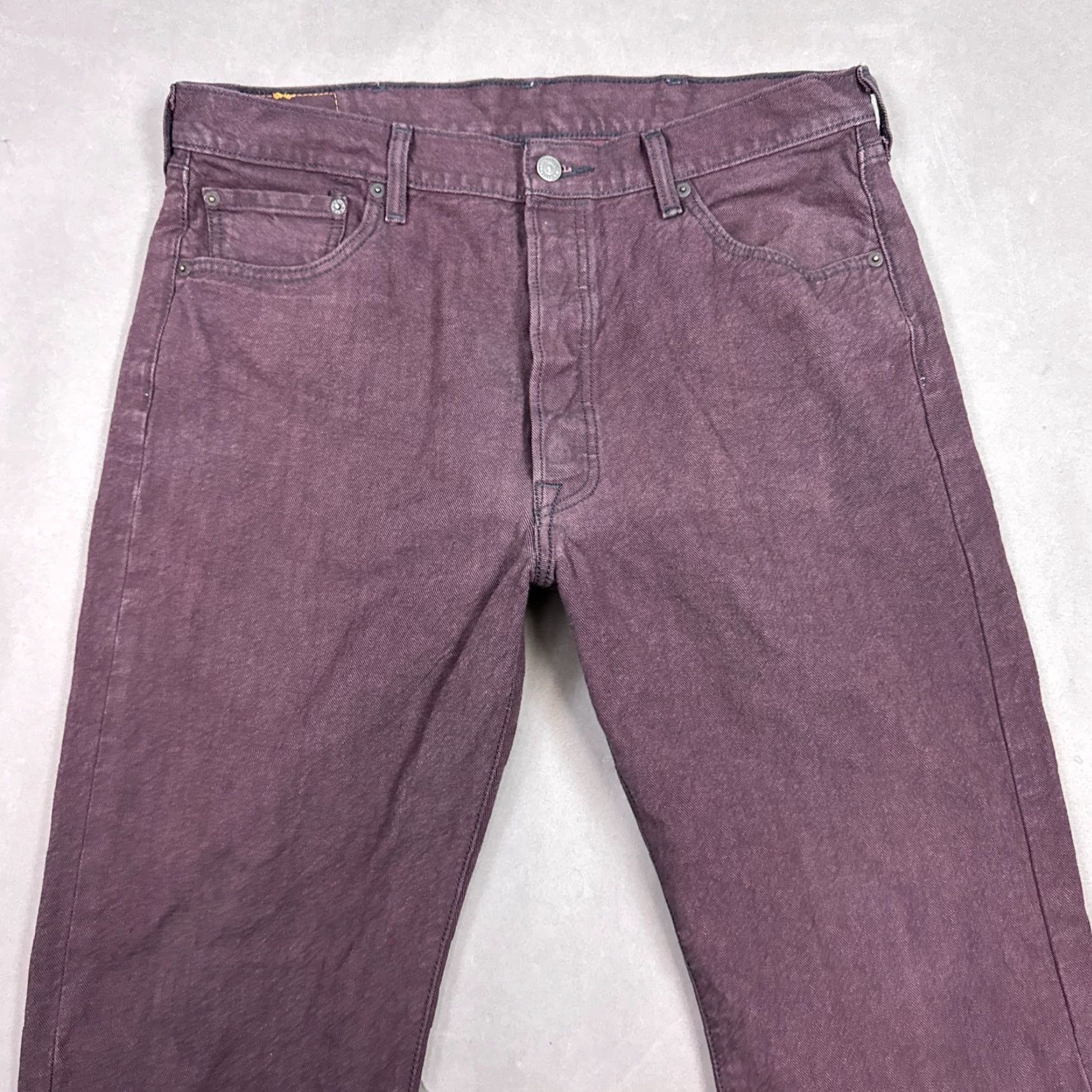 Levi's Levis 501 Jeans Mens 36x30 Burgundy Button Fly Dark Denim Pants Work Tag38x32 Size US 38 / EU 54 - 4 Thumbnail