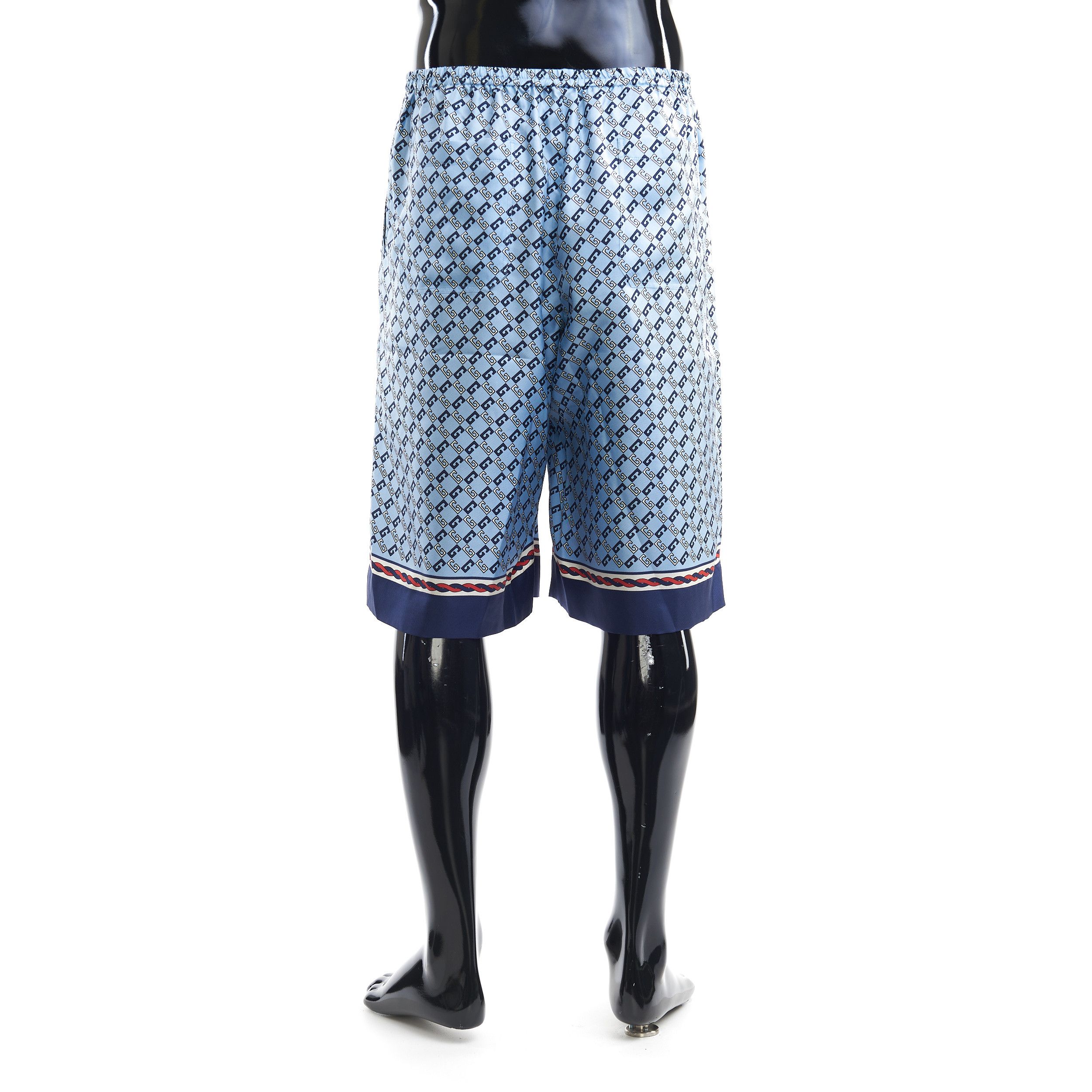 Gucci Silk Shorts In Blue Geometric Square G Print Size US 36 / EU 52 - 5 Thumbnail