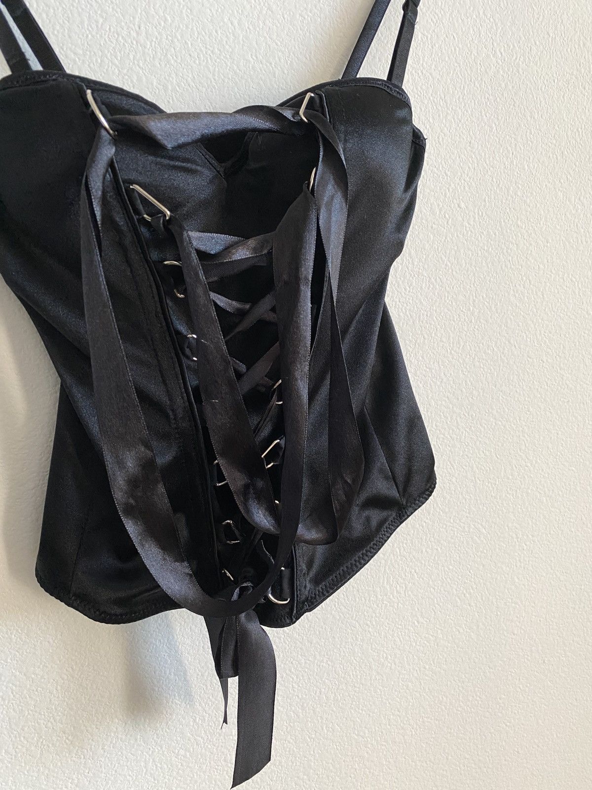 Other Y2K Black Lace Up Corset Top Goth Size M / US 6-8 / IT 42-44 - 4 Thumbnail
