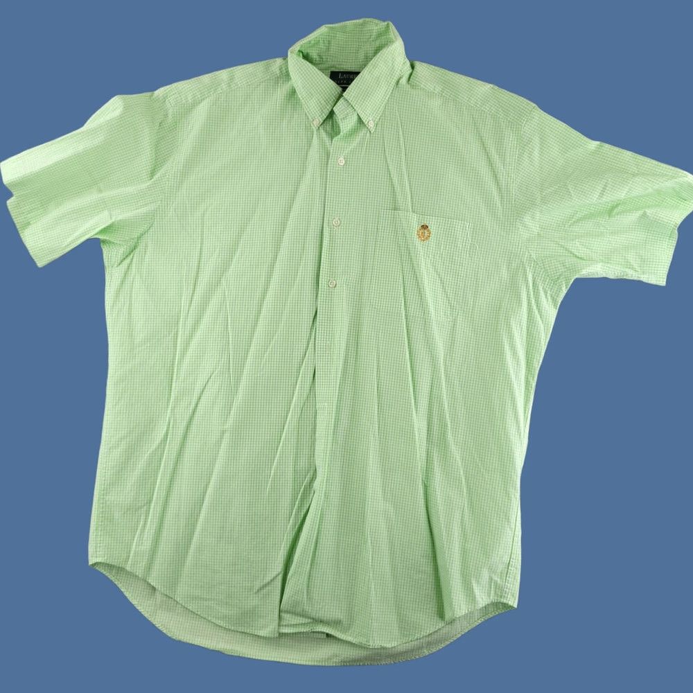 Ralph Lauren Ralph Lauren Shirt Mens XL Gingham Short Sleeve Green Check Button-Up Baggy Size US XL / EU 56 / 4 - 1 Thumbnail