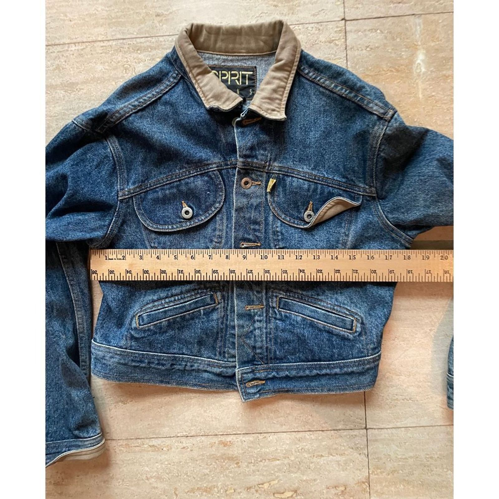 Esprit Esprit Vintage Cropped Denim Jacket with Contrast 90s stle L Size US L / EU 52-54 / 3 - 3 Thumbnail