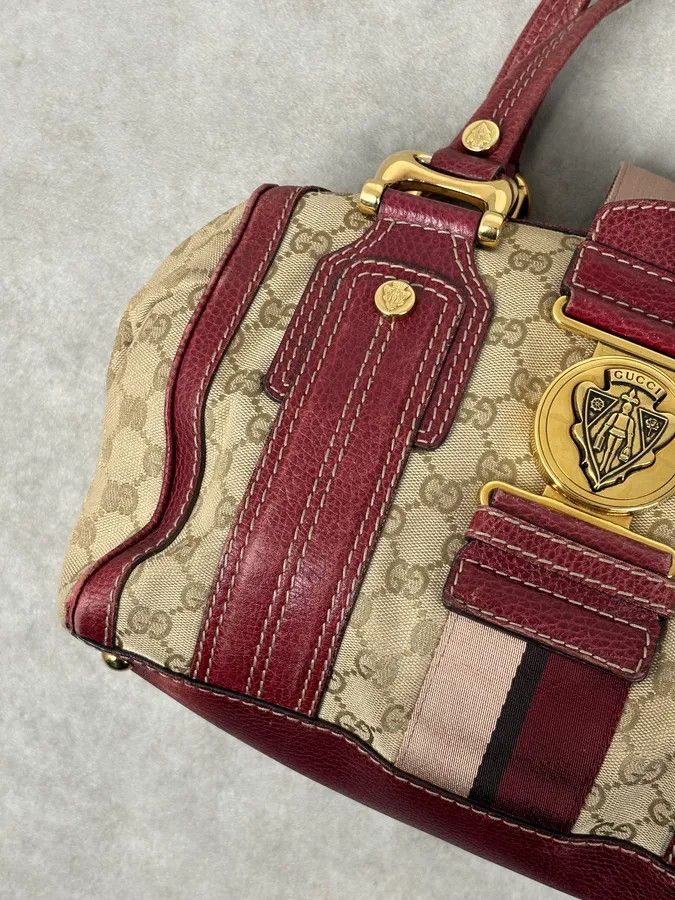 Gucci SS2009 Gucci Red & Beige Monogram Heritage Bag by Frida Giannini Size ONE SIZE - 16 Thumbnail