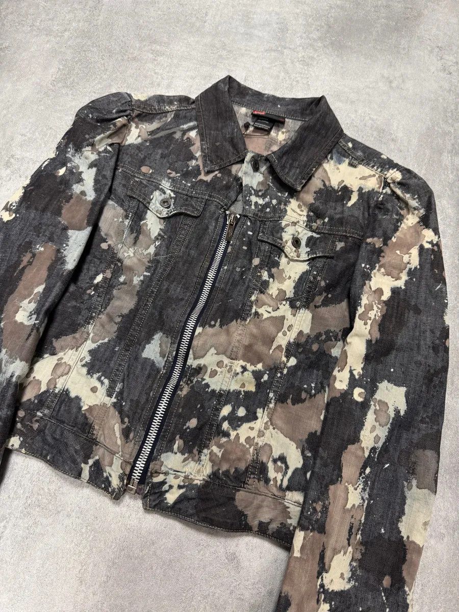 Diesel 2000s Diesel Dirty Bleached Dyed Cropped Jacket Size S / US 4 / IT 40 - 2 Thumbnail