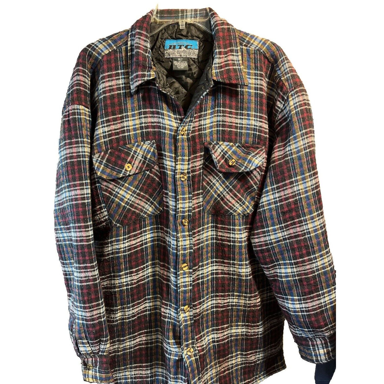 Other BTC VTG Men’s XLT Red Plaid Flannel Shirt Long Sleeve Cotton Size US XL / EU 56 / 4 - 1 Thumbnail