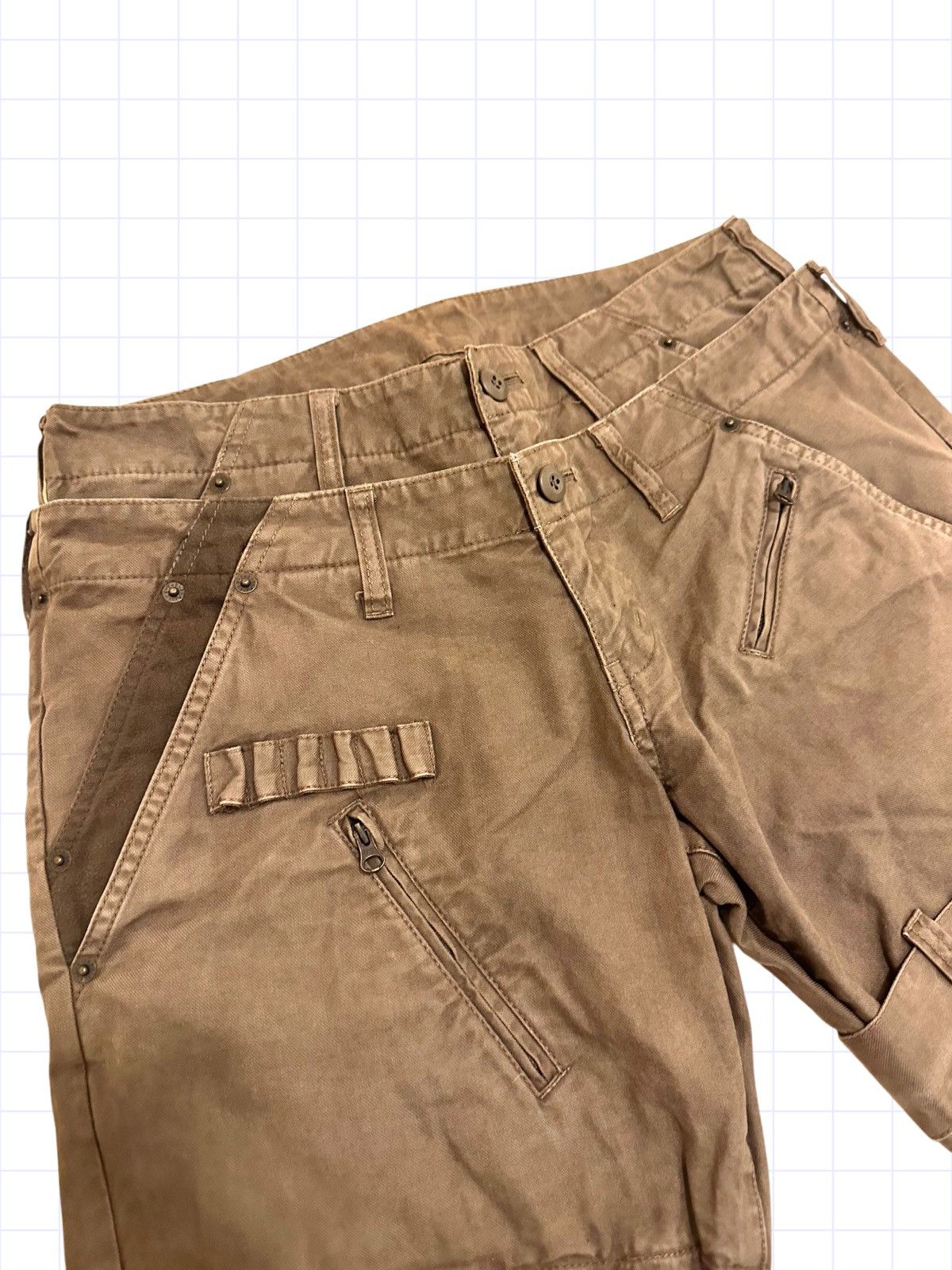 Japanese Brand × Vintage Vintage Double Waisted Japanese Twill Pants Denim Tan Brown Size US 32 / EU 48 - 4 Thumbnail
