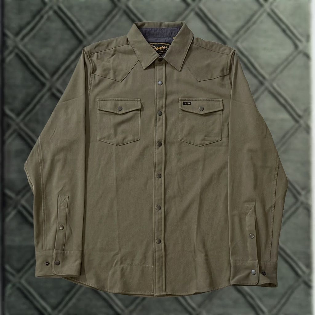 Howler Brothers Howler Brothers Stockman Stretch Snapshirt Medium Texas Western Shirt Adults M Green Long Sleeve Button-Up Size US M / EU 48-50 / 2 - 1 Thumbnail