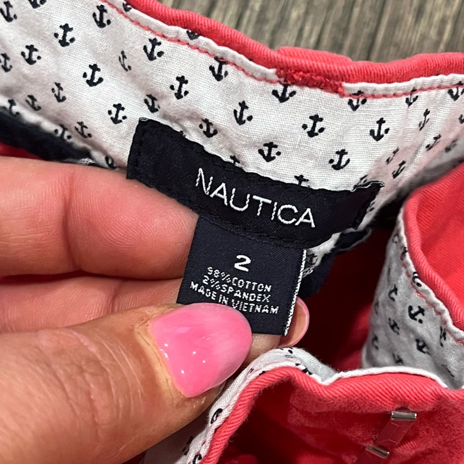 Nautica Nautica Shorts Mid Rise Flat Front Blend Stretch Chino Sz 2 Size 26" / US 2 / IT 38 - 4 Thumbnail