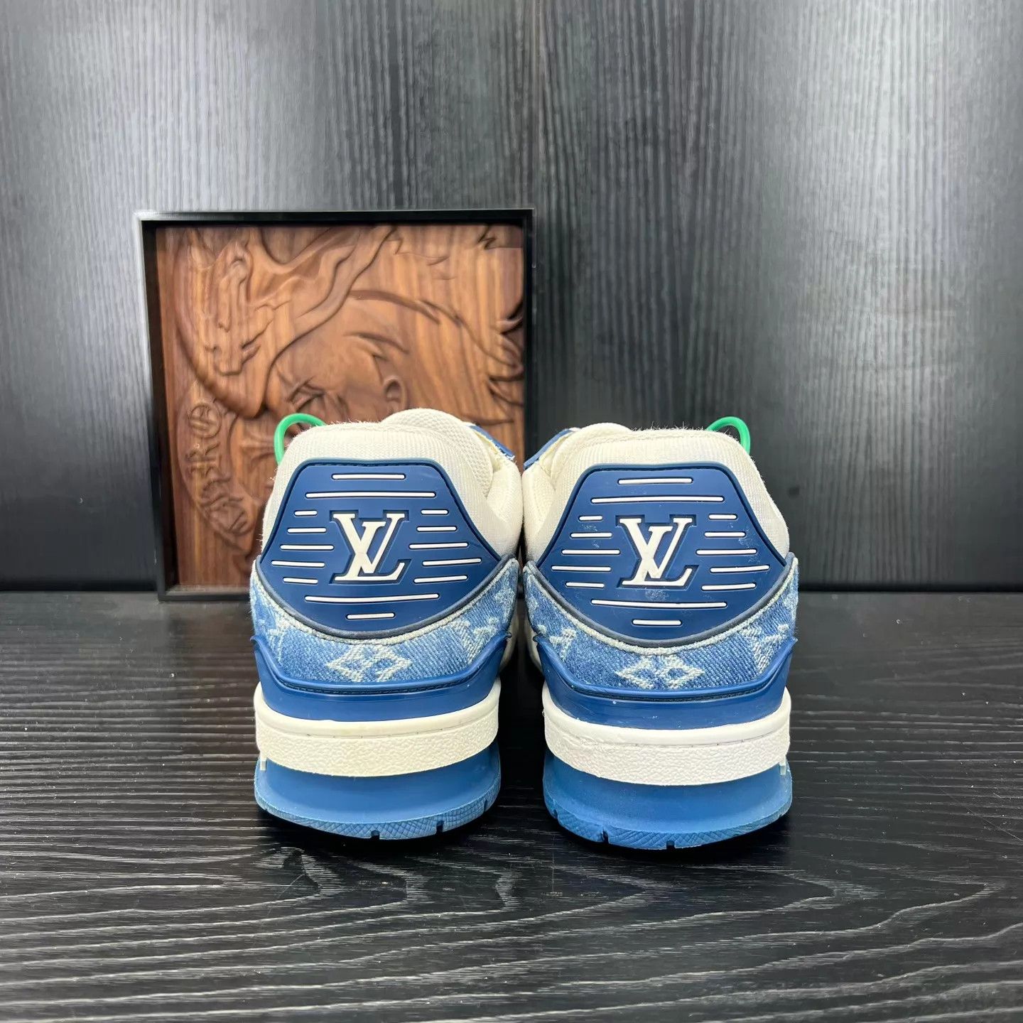 Louis Vuitton LV Trainer White & Blue Denim UK7.5/EU41.5 Midsole Scuff Fix Size US 8.5 / EU 41-42 - 5 Thumbnail