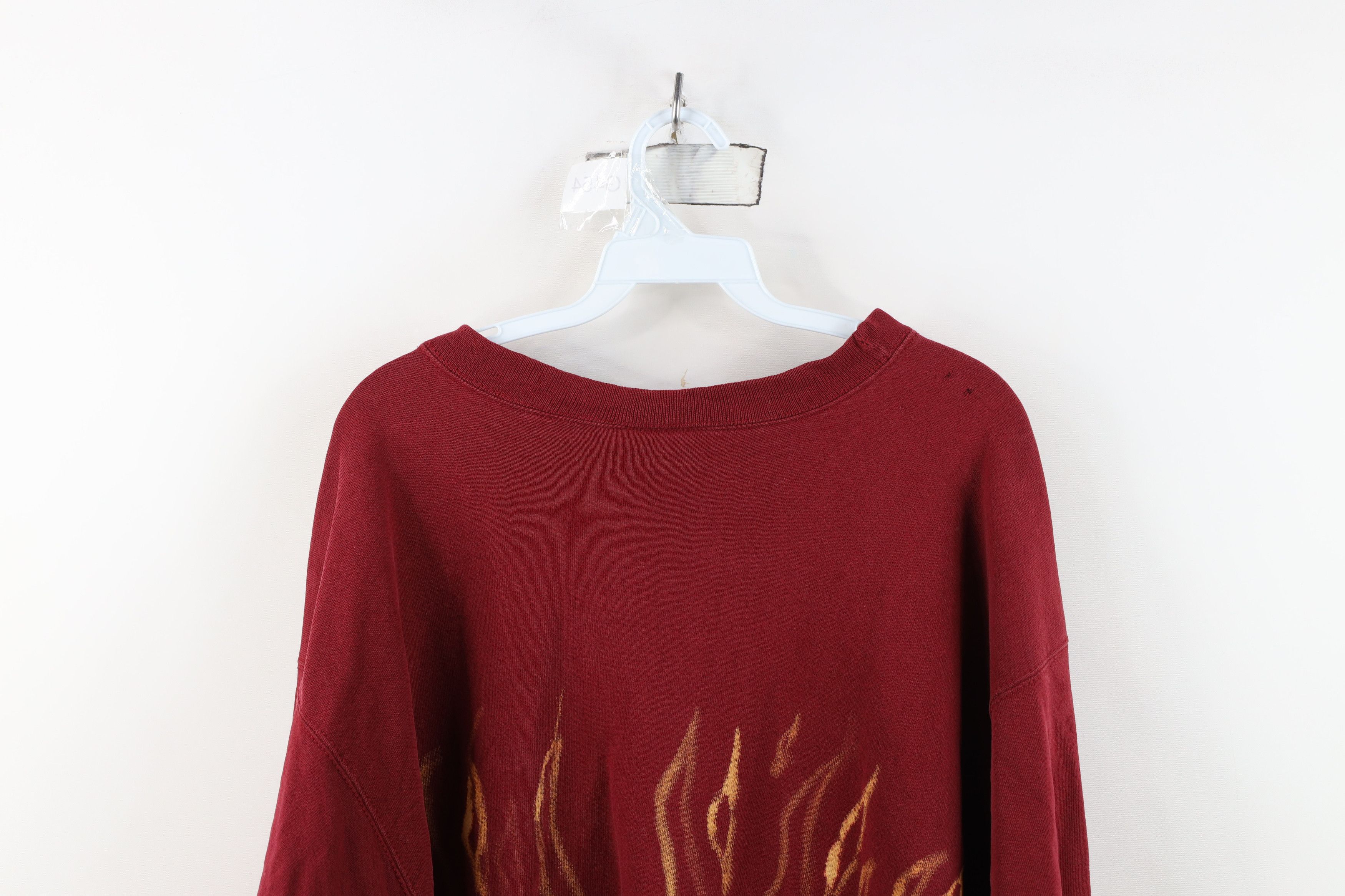 Nike Vintage 90s Nike Mini Swoosh Fire Flames Sweatshirt USA Size US L / EU 52-54 / 3 - 13 Thumbnail